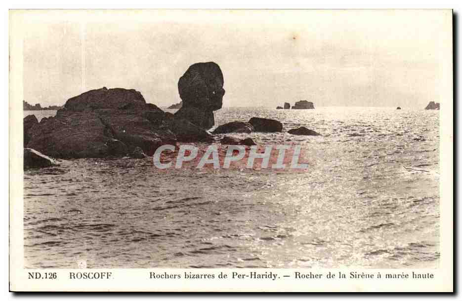 Roscoff CPA Rochers bizarres de Per Haridy Rocher de la Sirene a maree haute