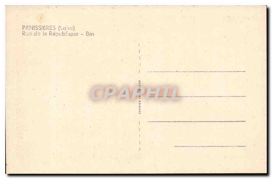 Panissieres CPA Rue de la Republique Bas — Back