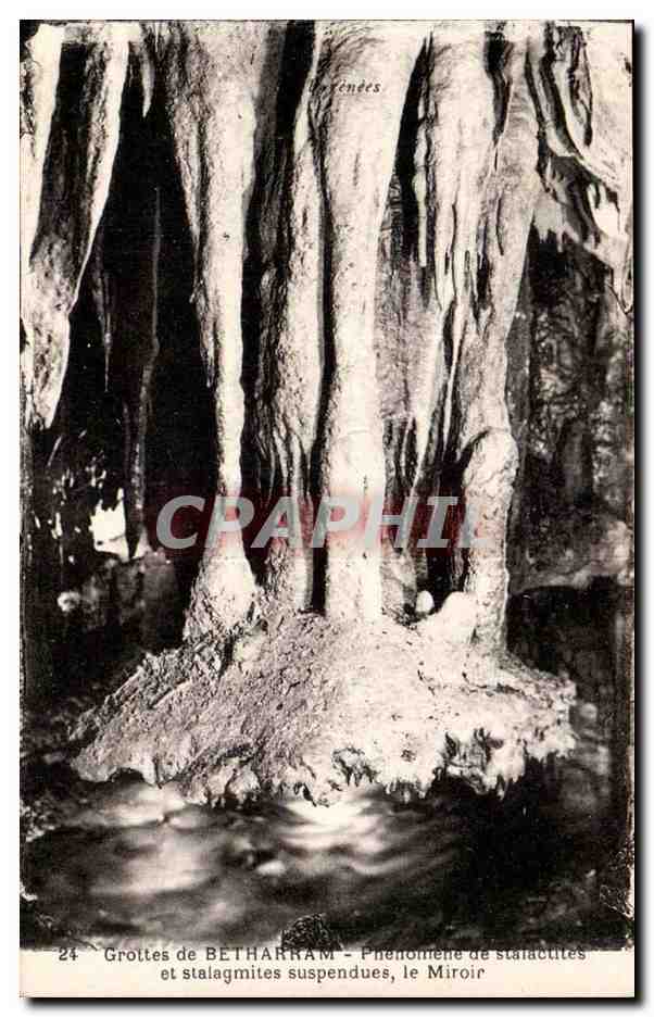 Grottes de Betharram CPA Phenomene de stalactites et stalagmites suspendues le miroir