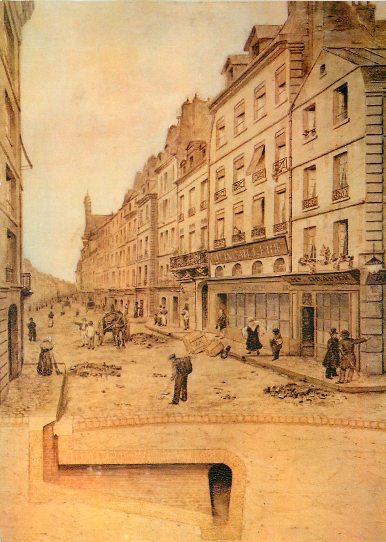 Rue de Rivoli — Paris — gravure de J. B. L. de Launay
