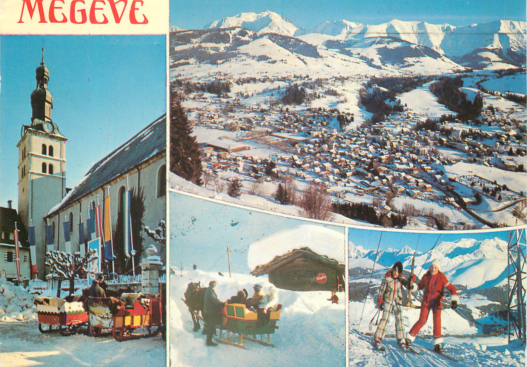 Mégeve — vue panoramique et activités hivernales — éditeur non visible