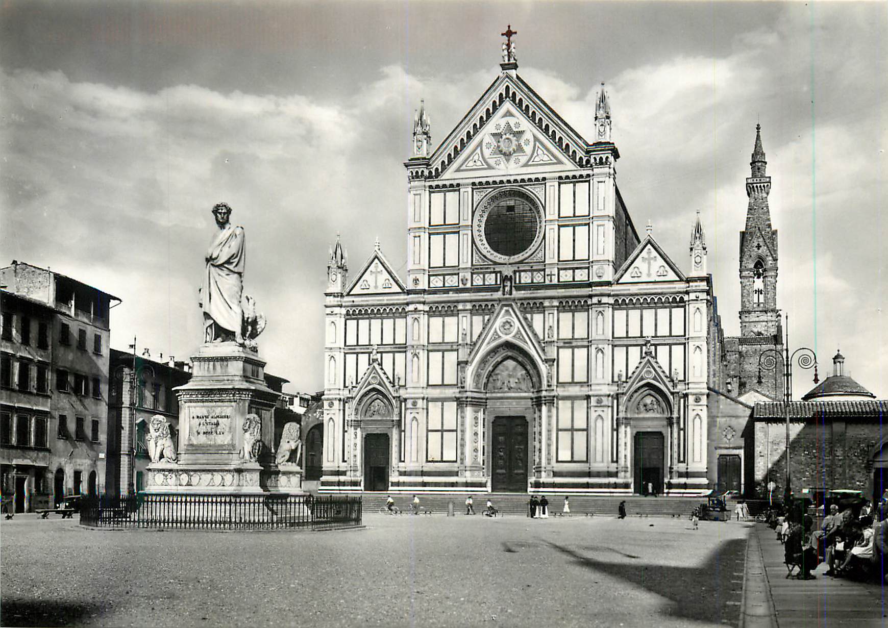 CPM Florence la basilique de s croce et monument a dante