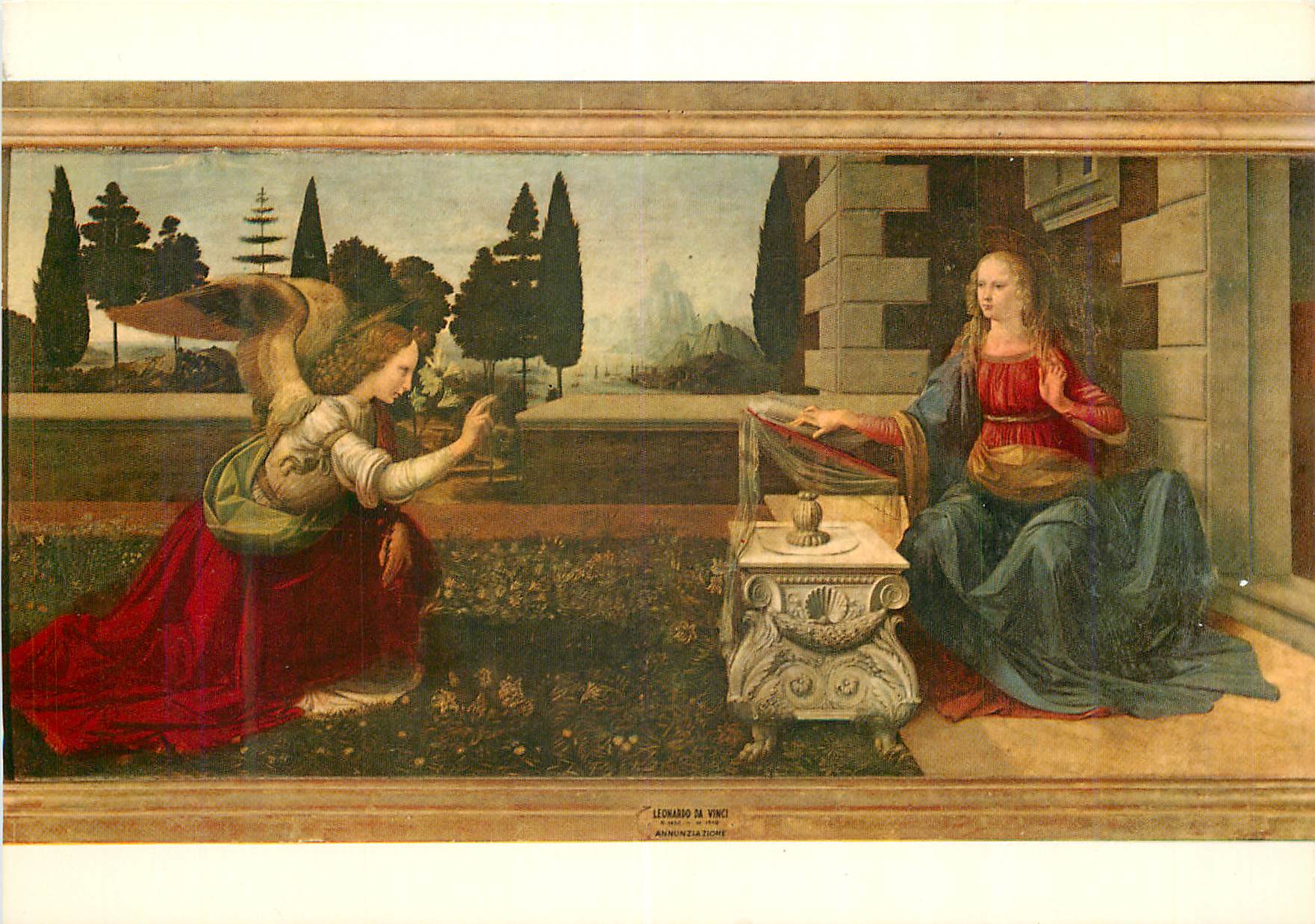 CPM Firenze gallerie uffizi leonardo da vinci (1470 1475) l annonciation