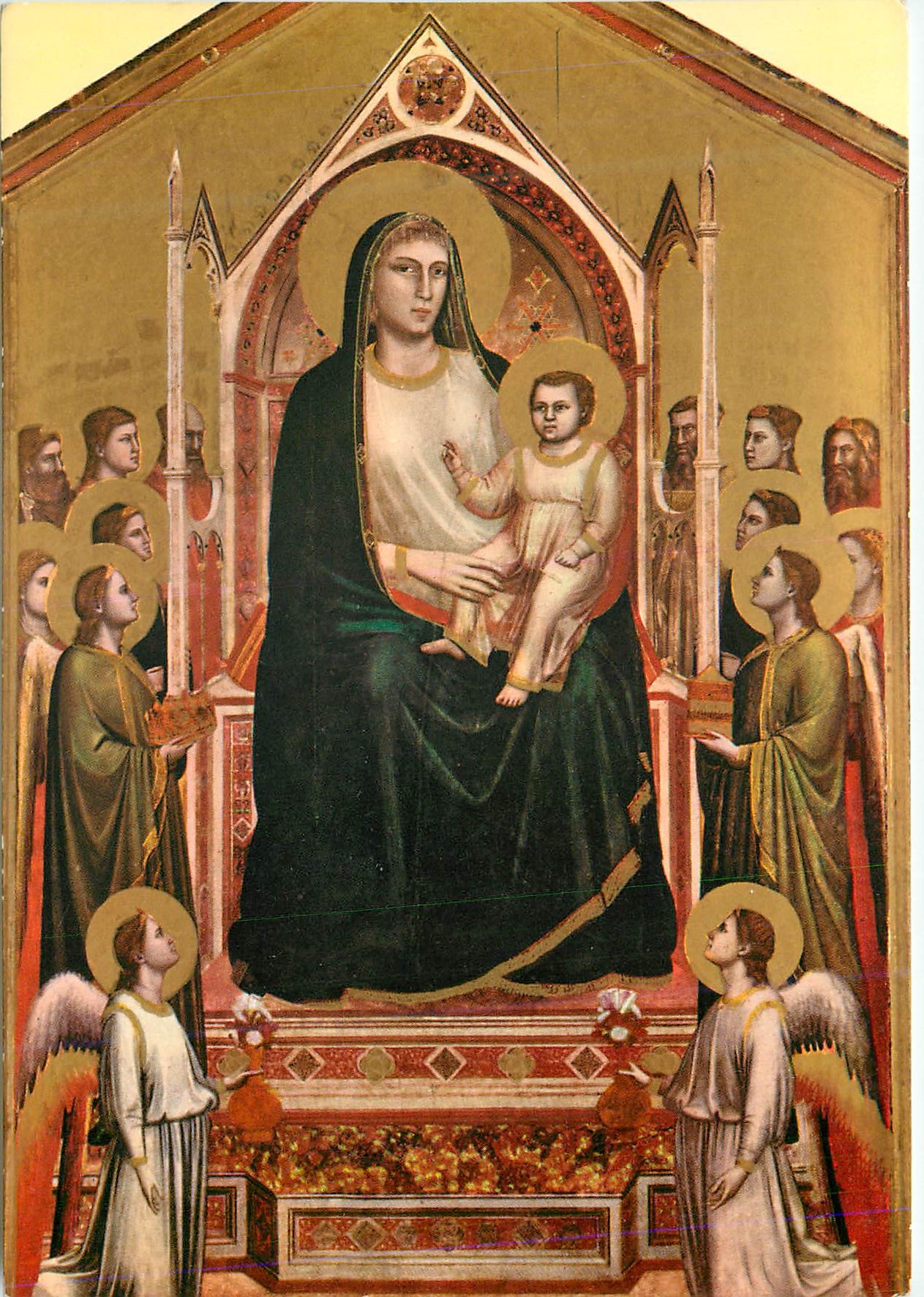 CPM Firenze gallerie uffizi giotto madone avec l enfant jesus saints et anges
