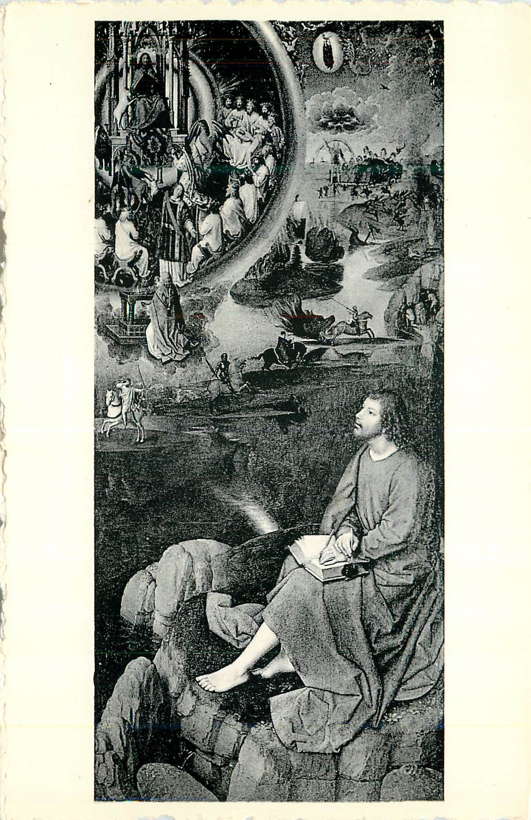 CPM Mariage mystique de sainte catherine volet du triptyque vision de saint jean