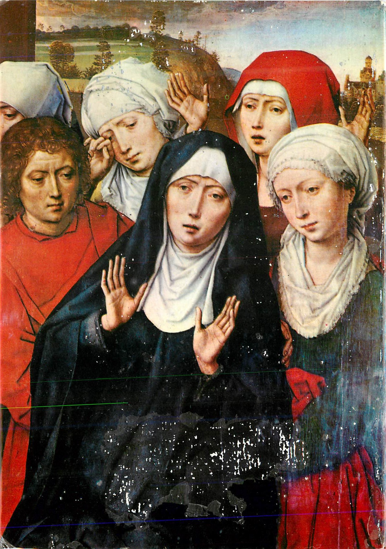 Sainte Catherine d'Alexandrie — groupe de femmes en prière — éditeur inconnu, n° de série non lisible