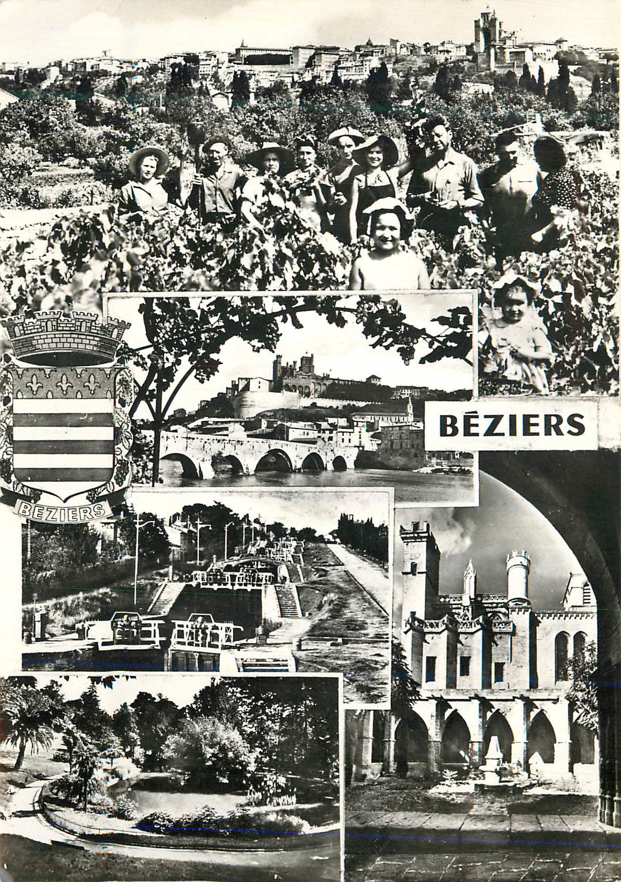 Béziers — vue panoramique et monuments — éditeur inconnu