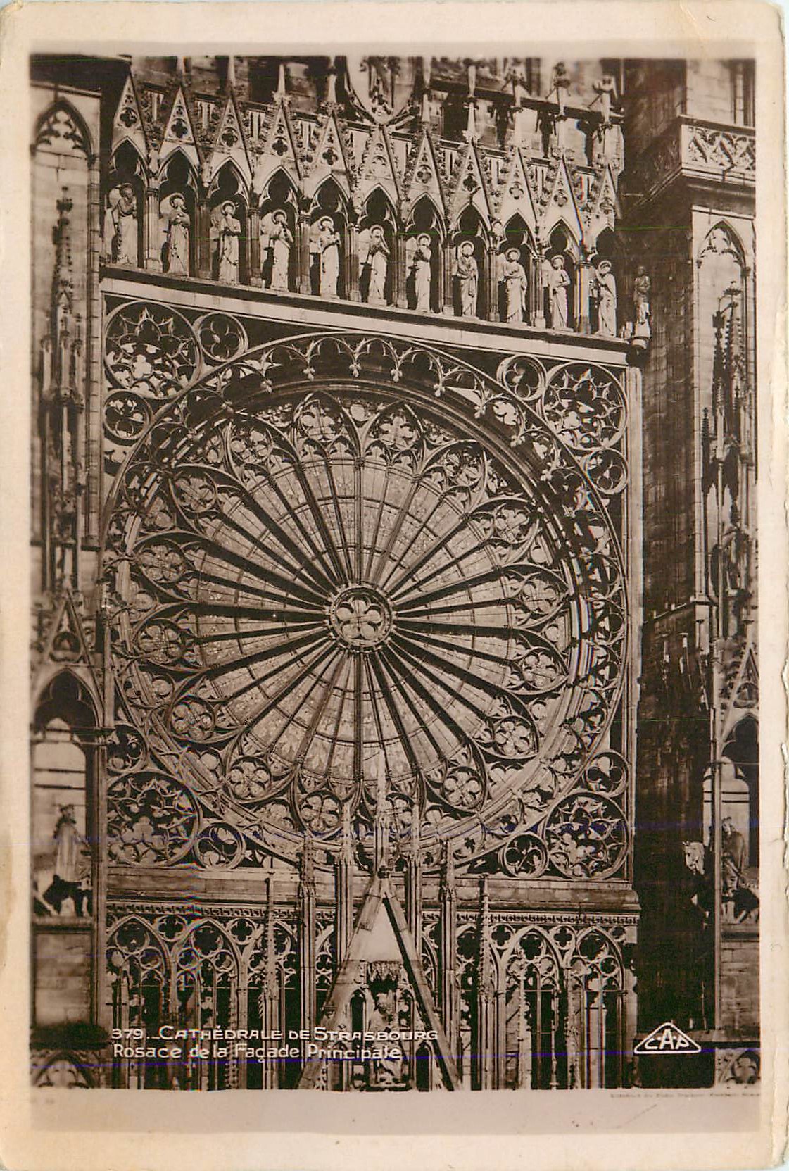 CPM cathedrale de Strasbourg Rosace de la facade principale