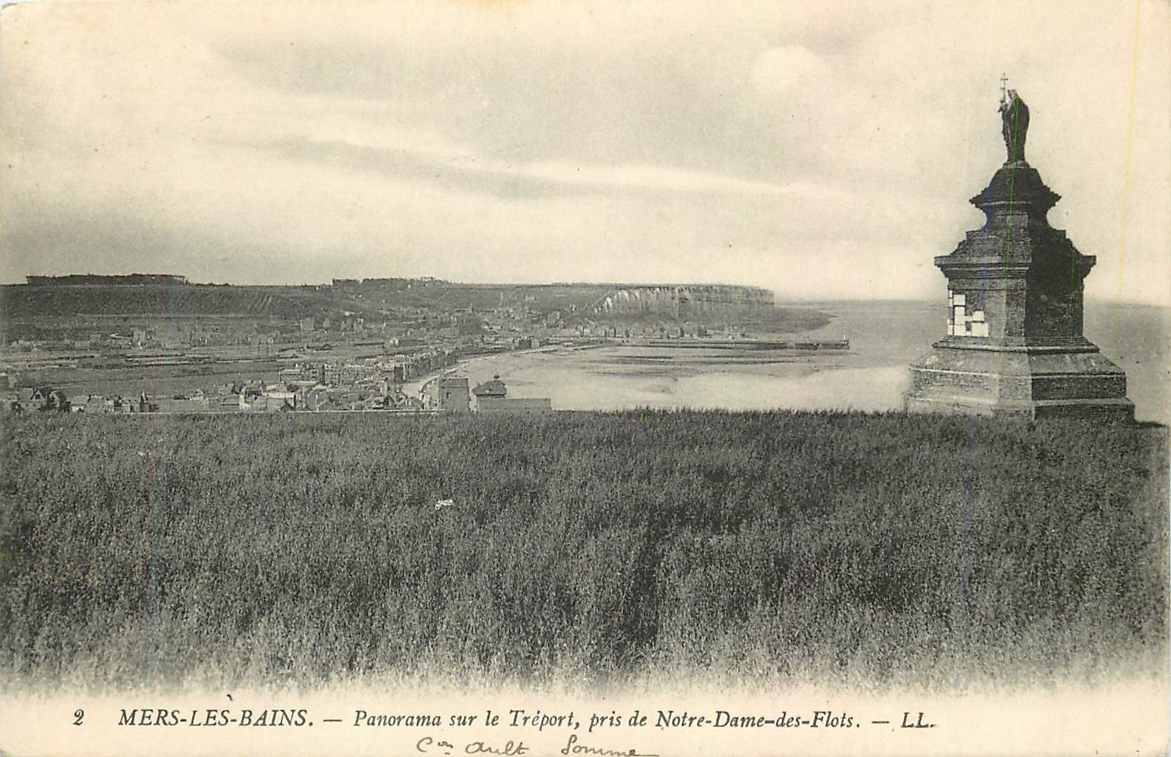 CPA Mers les bains panorama sur le treport pris de notre dame des flots