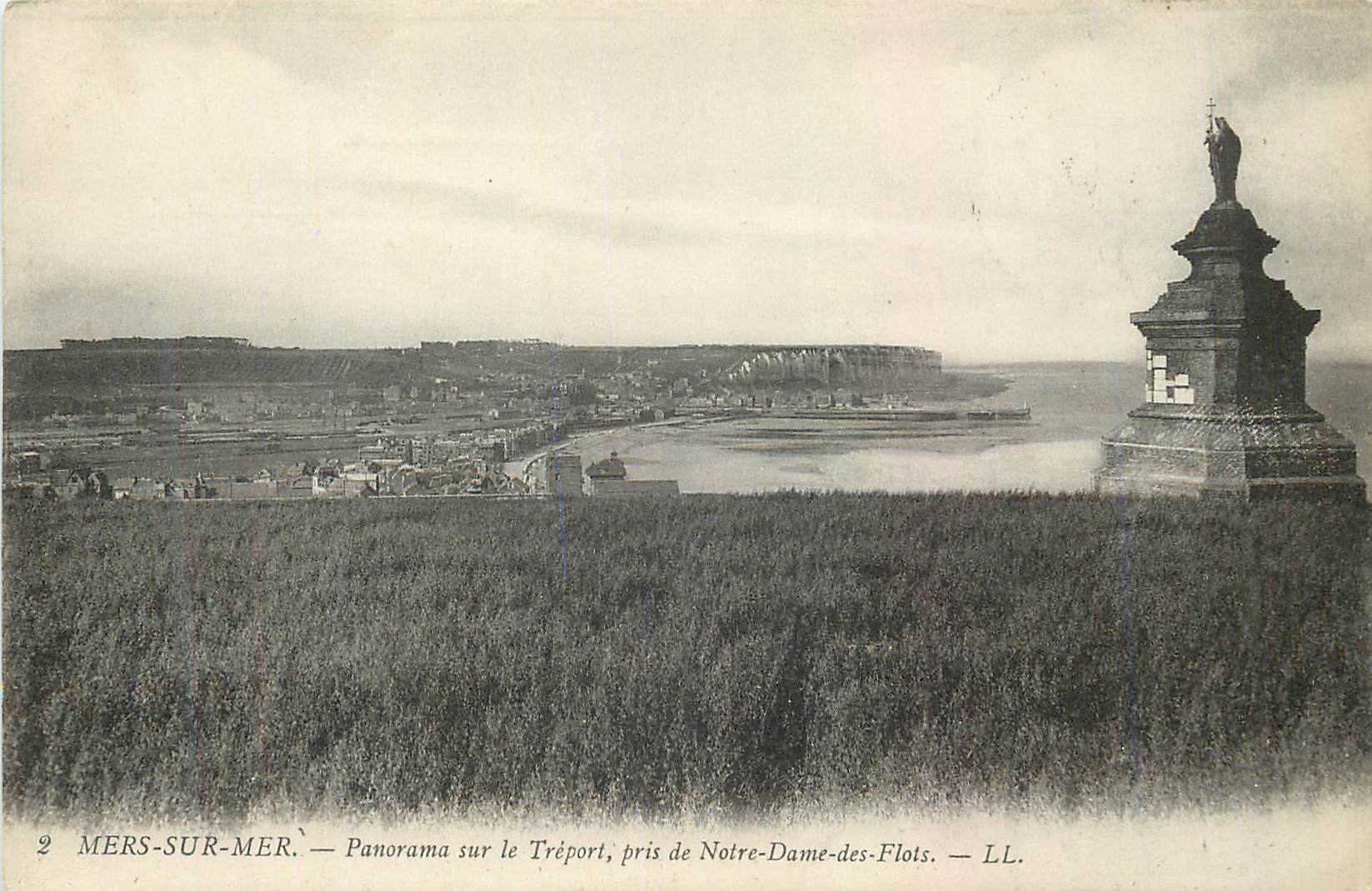 CPA Mers les bains panorama sur le treport pris de notre dame des flots