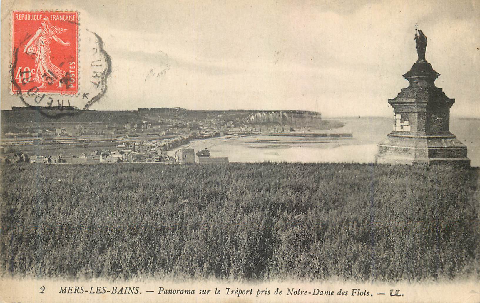 CPA Mers les bains panorama sur le treport pris de notre dame des flots