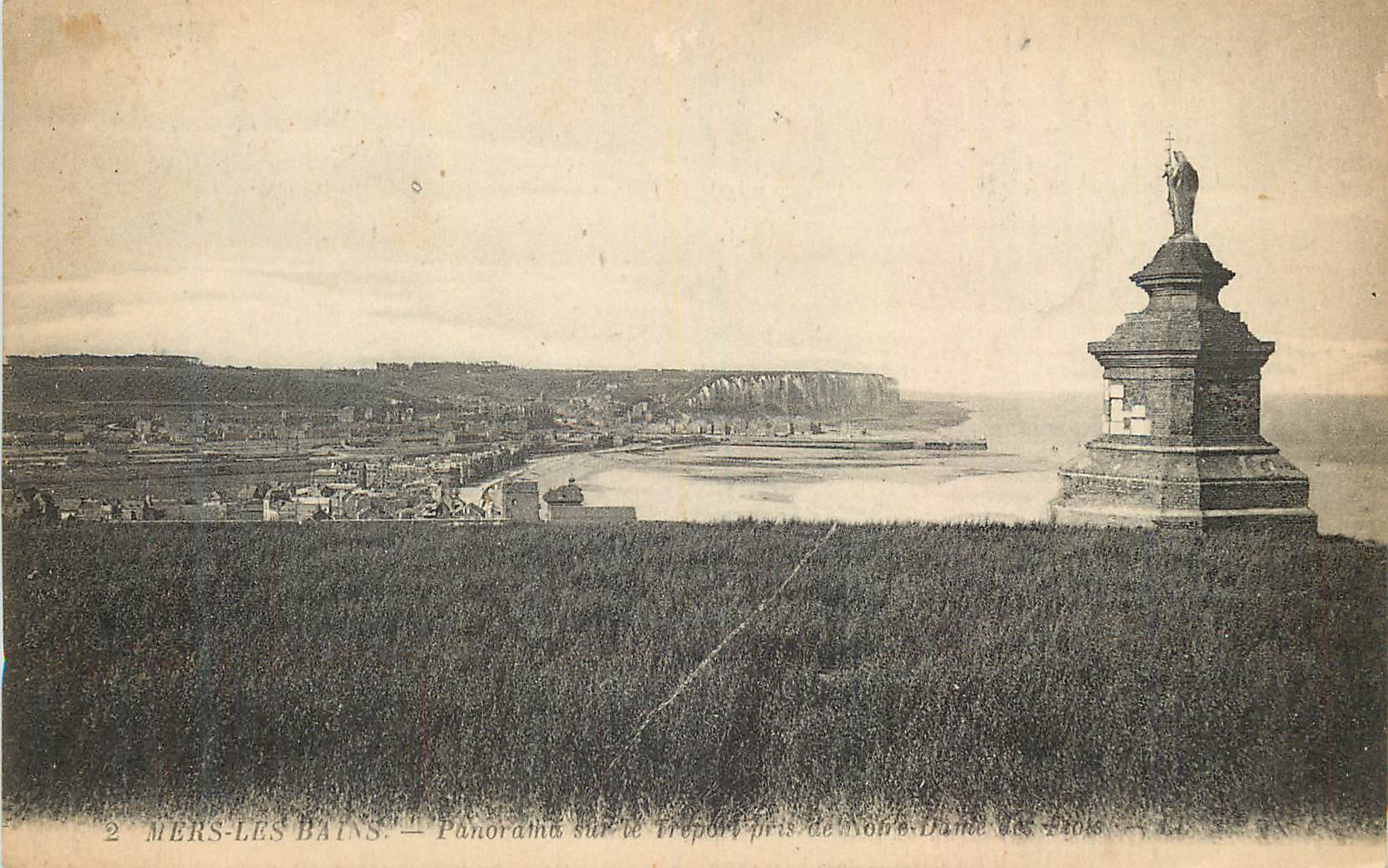 CPA Mers les bains panorama sur le treport