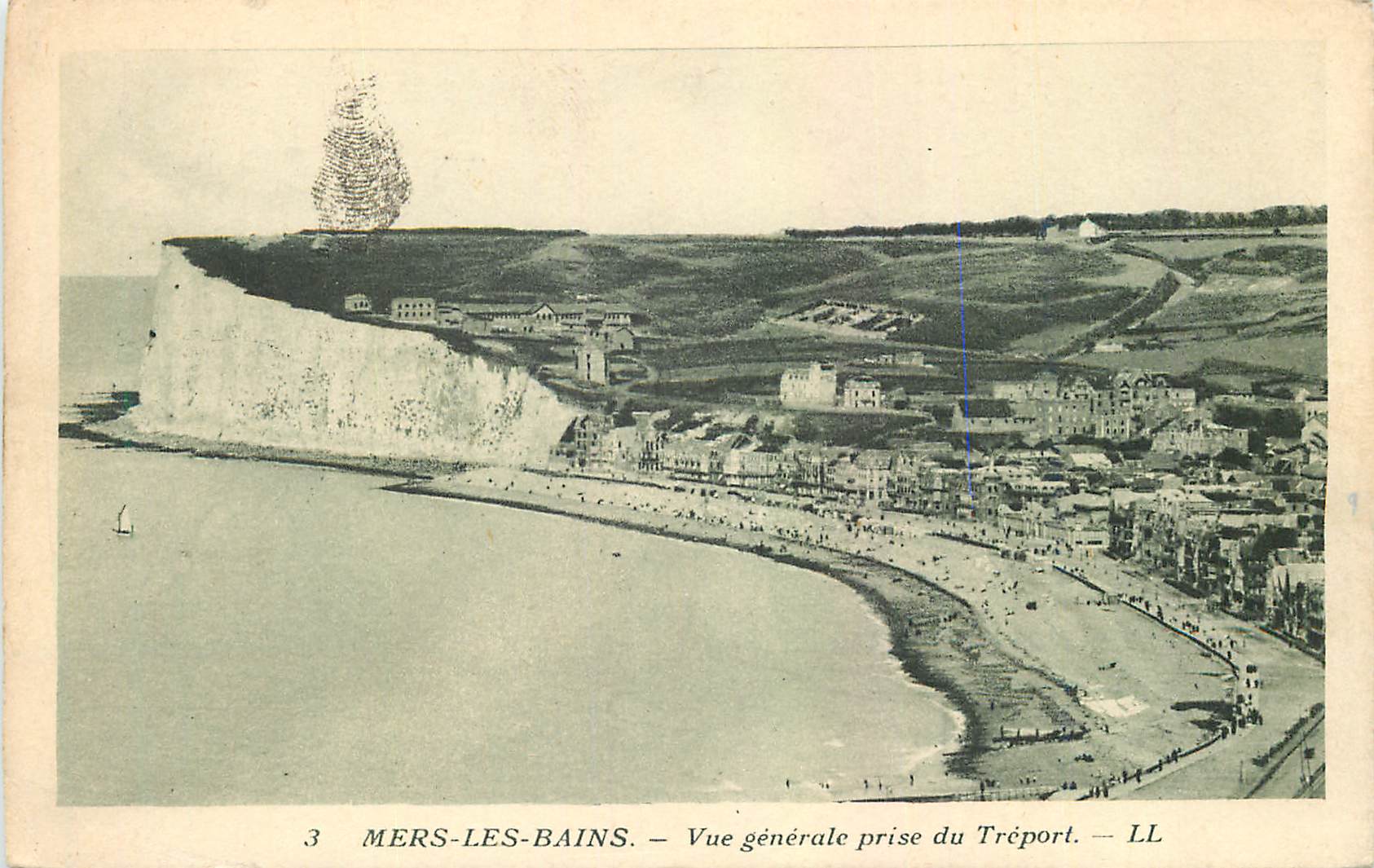 CPA Mers les bains vue generale prise du treport