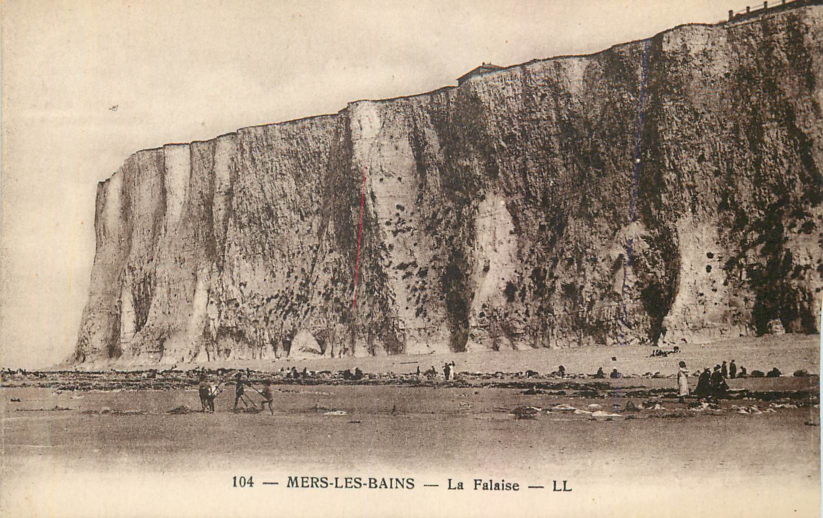 CPA Mers les bains la falaise