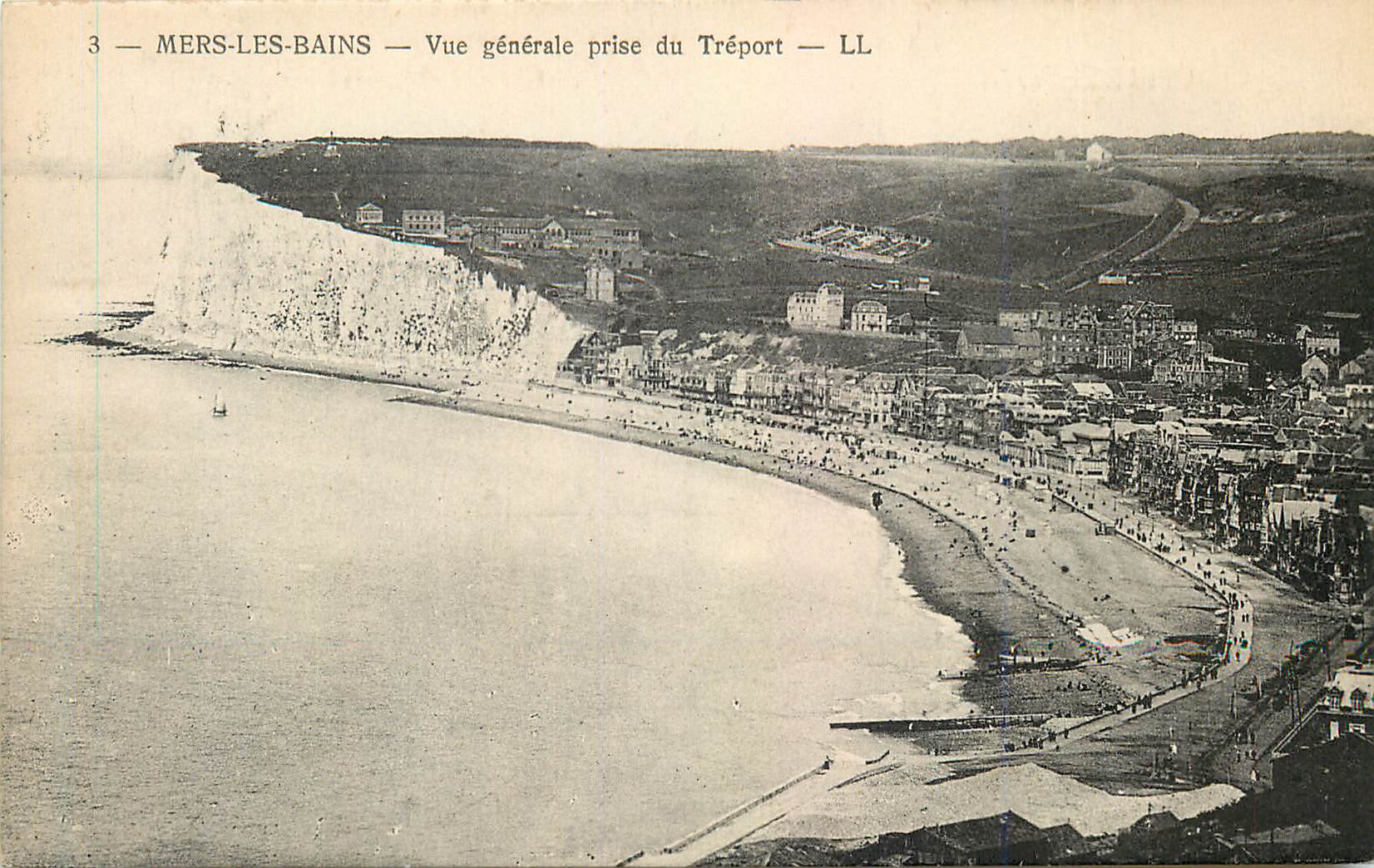 CPA Mers les bains vue generale prise du treport