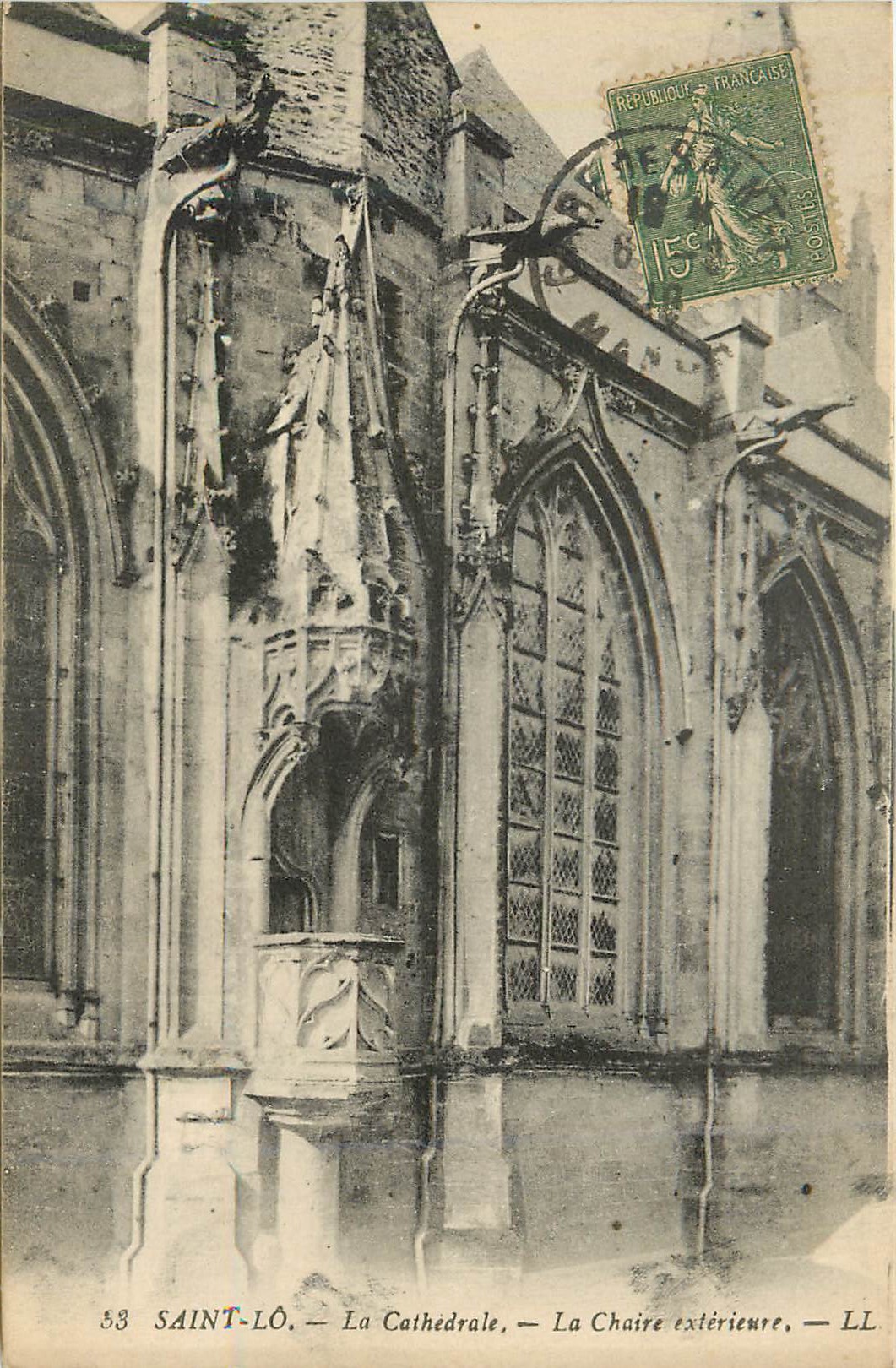 CPA Saint lo la cathedrale la chaine exterieure