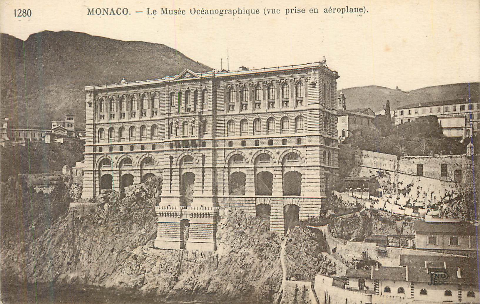 CPA Monaco le musee oceanographique(vue prise en aeroplane)