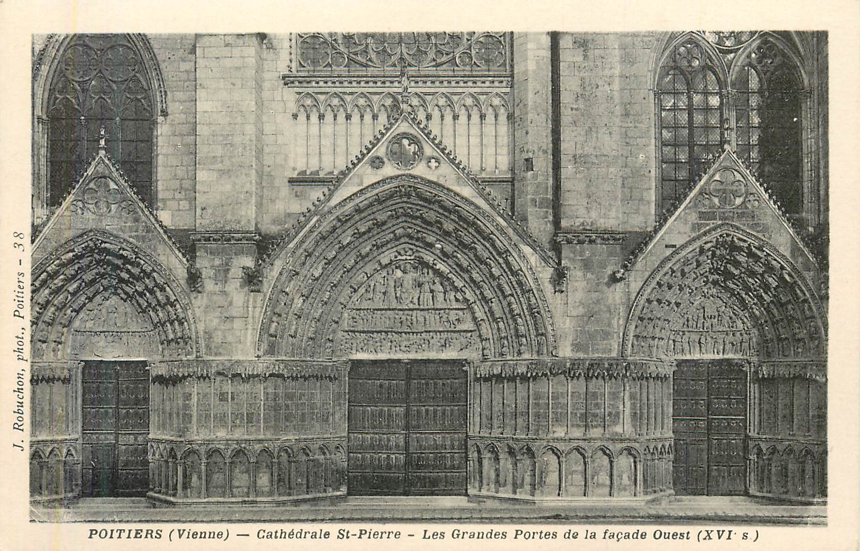 Poitiers (Vienne) — Cathédrale St-Pierre — Les Grandes Portes de la façade Ouest (XVIe s.) — J. Robuchon, phot., Poitiers - 38