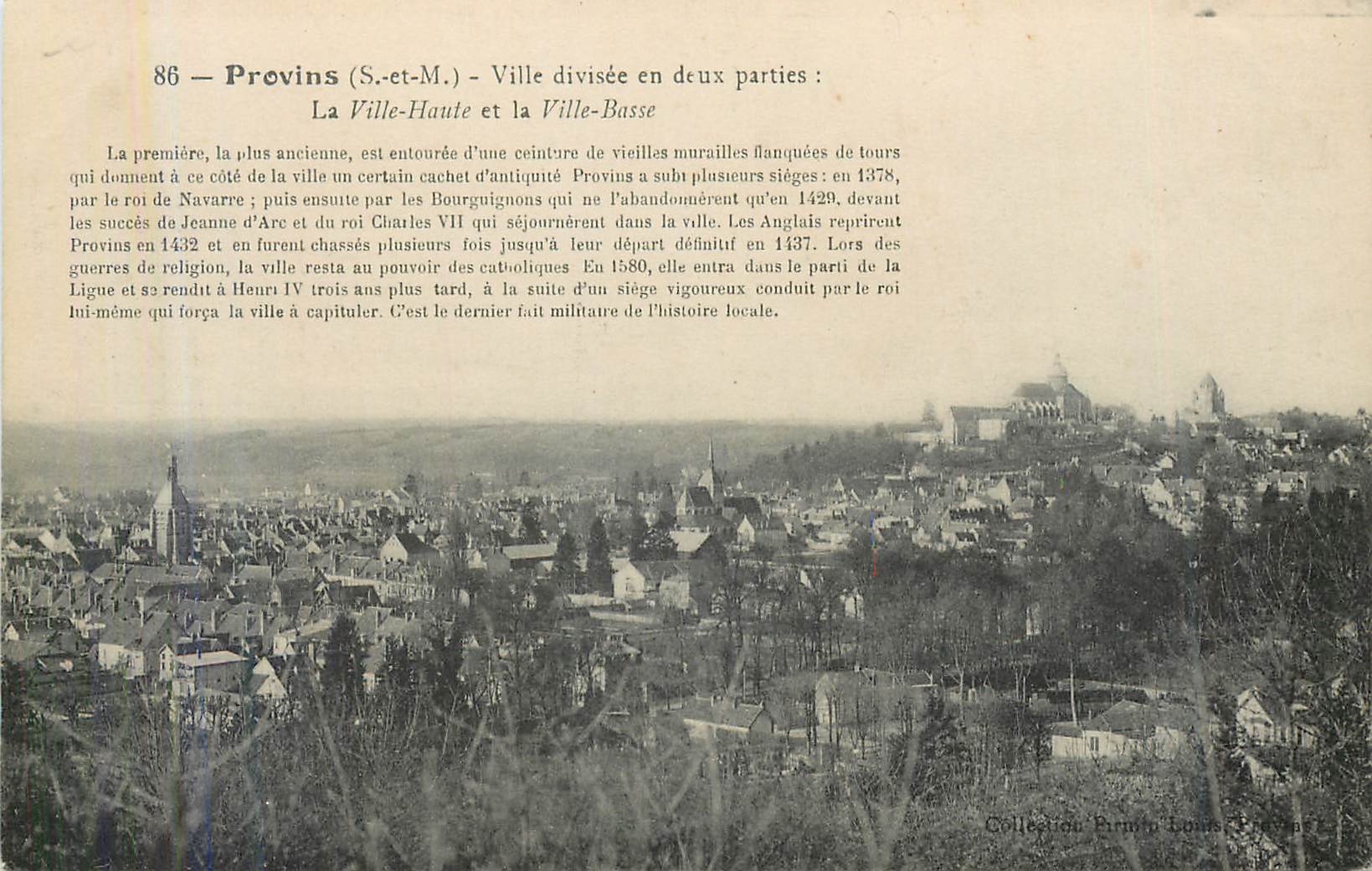 CPA Provins (s et m) ville divisee en deux parties la ville haute et la ville basse
