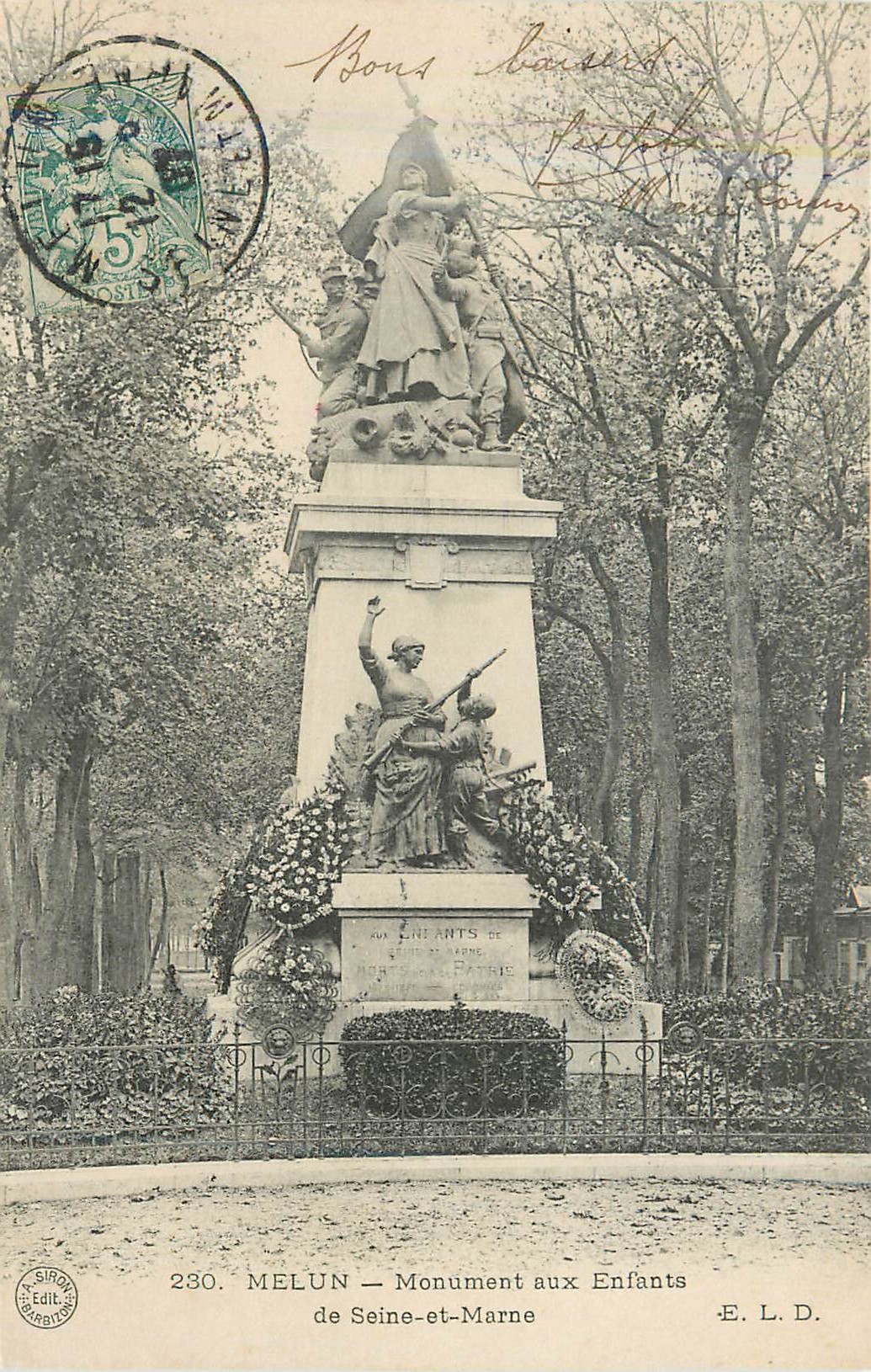 Melun — Monument aux Enfants de Seine-et-Marne — E. L. D.