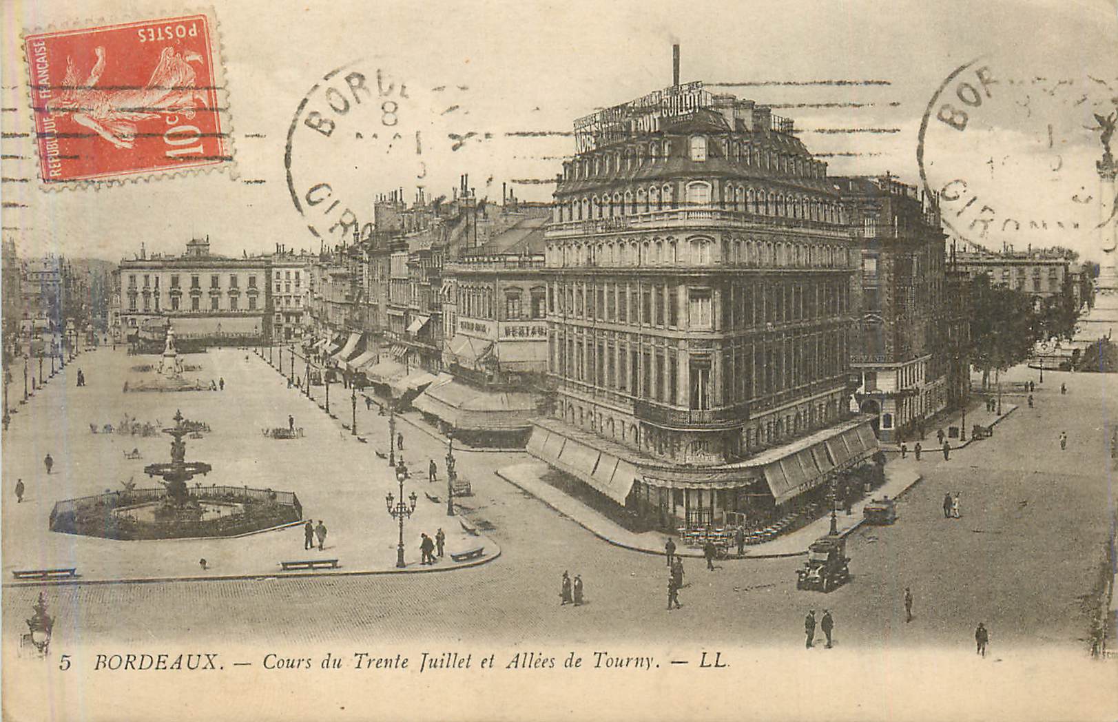 CPA Bordeaux cours du trente juillet et allees de tourny