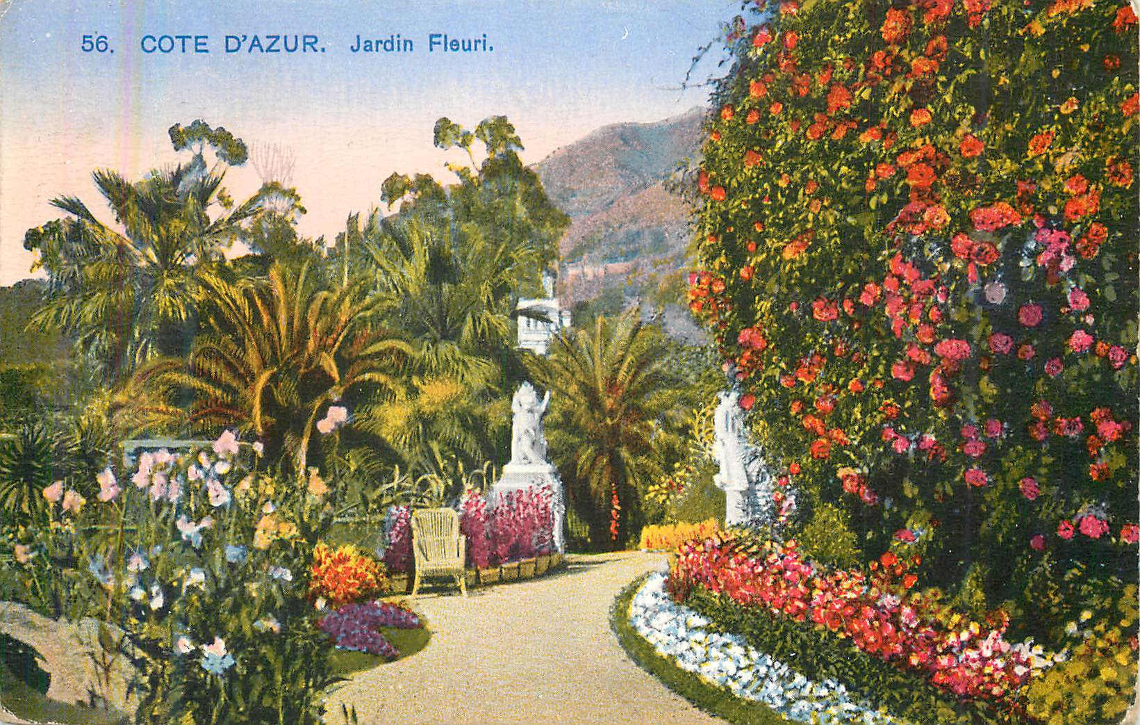 CPA Cote d azur jardin fleuri