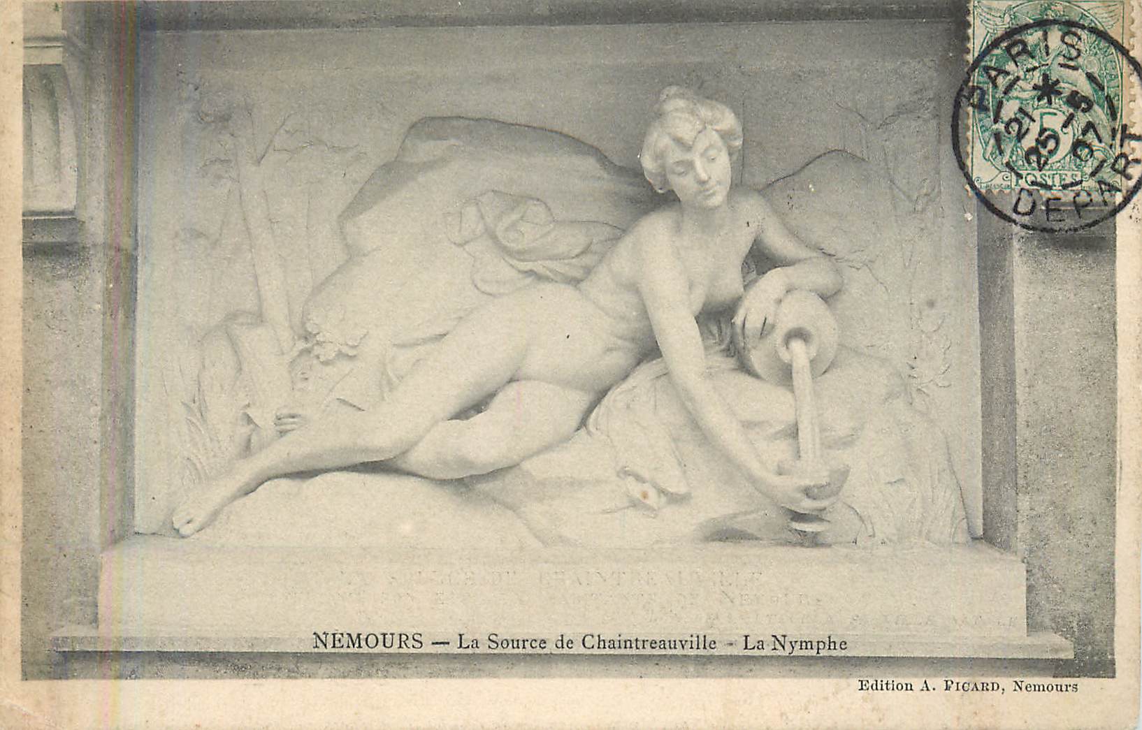 CPA Nemours la source de chaintreauville la nymphe