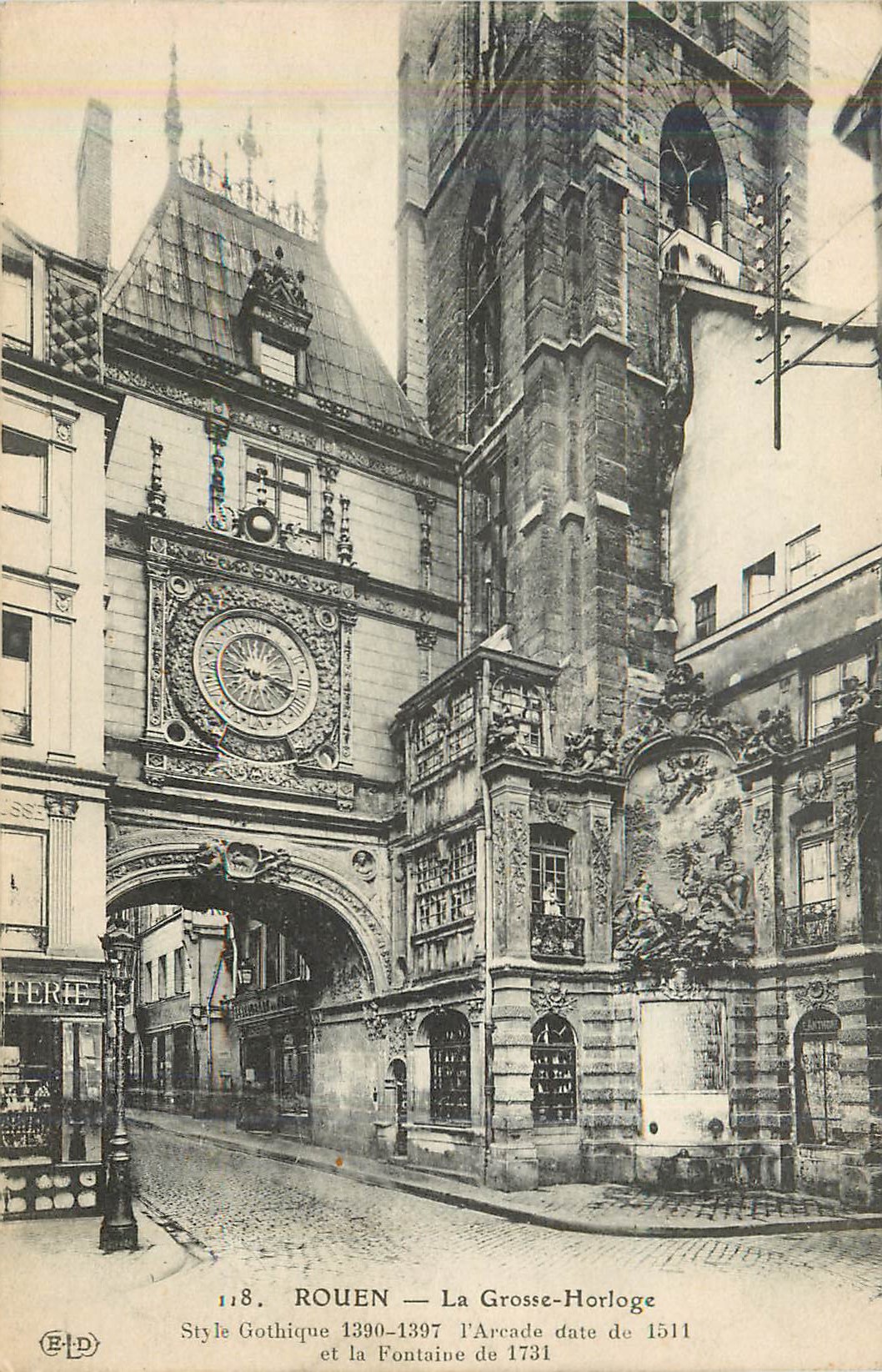 CPA Rouen la grosse horloge