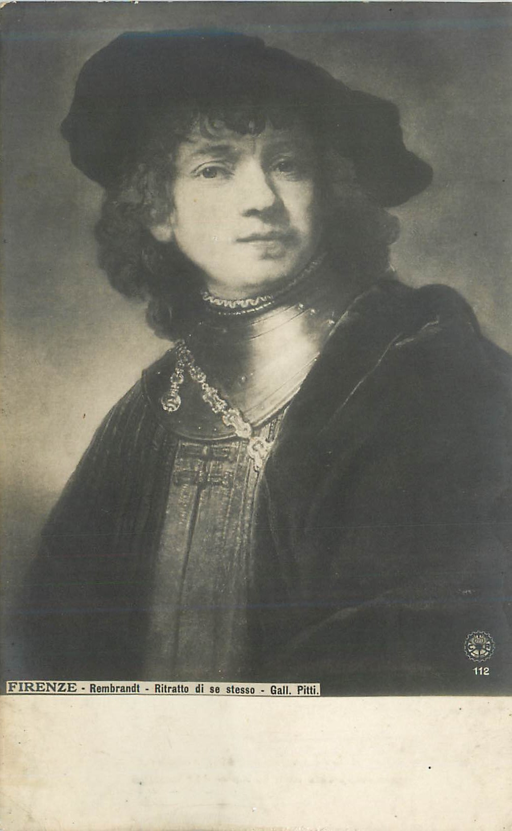 CPA Firenze Rembrandt Ritratto di se stresso Gall Pitti