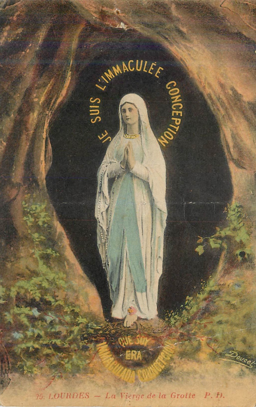 CPA Lourdes la vierge de la grotte