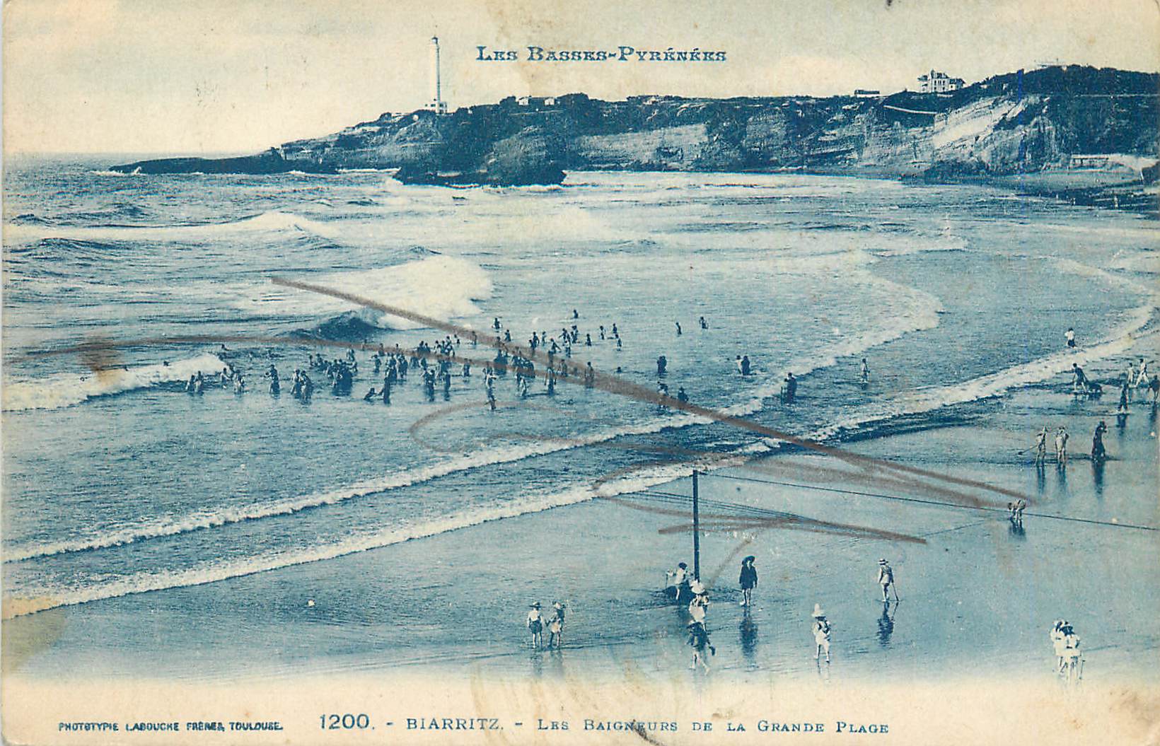 CPA Biarritz les baigneurs de la grande plage