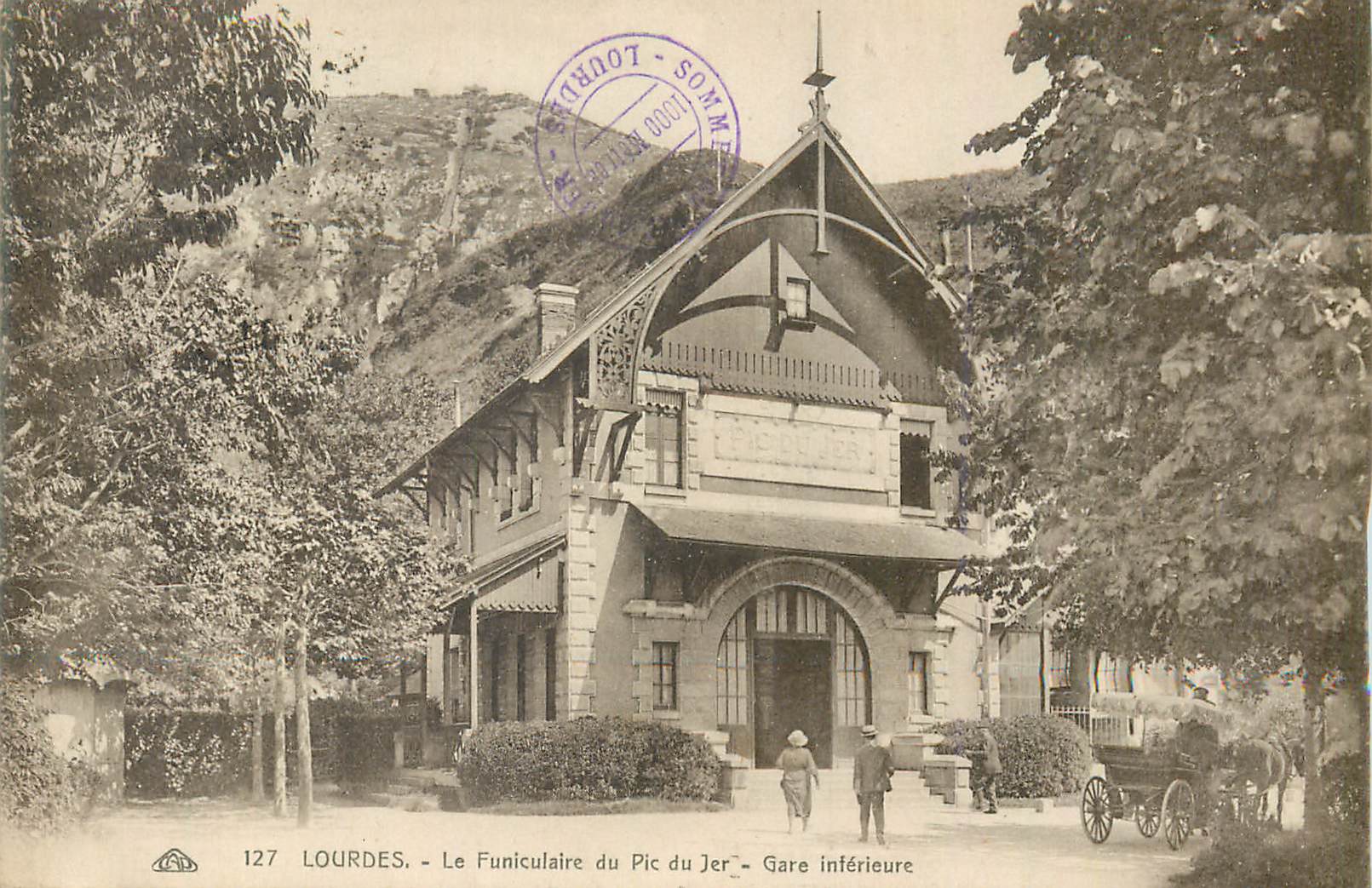 CPA Lourdes le funiculaire du pic du jer gare inferieure