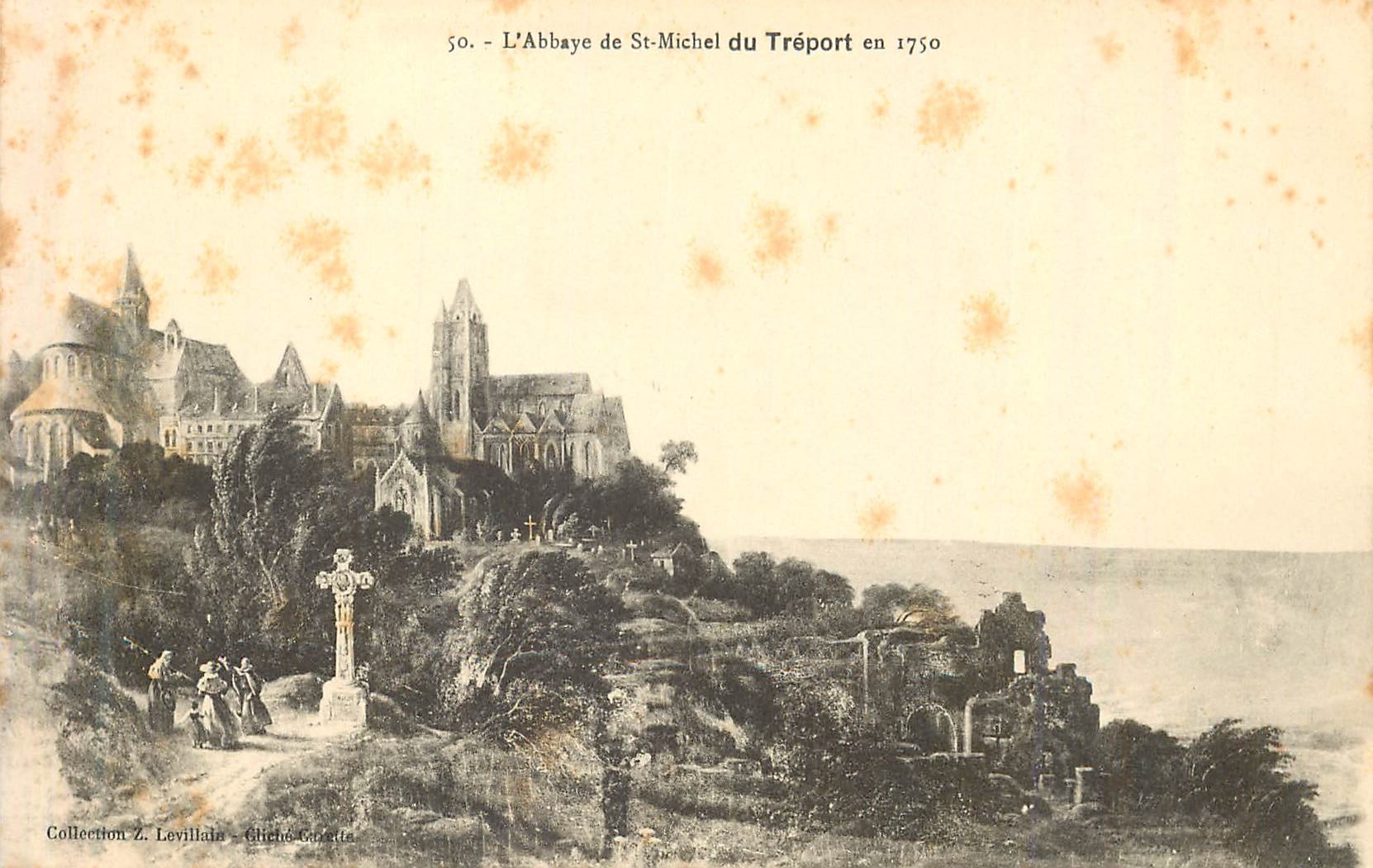 CPA L abbaye de st michel du treport en 1750