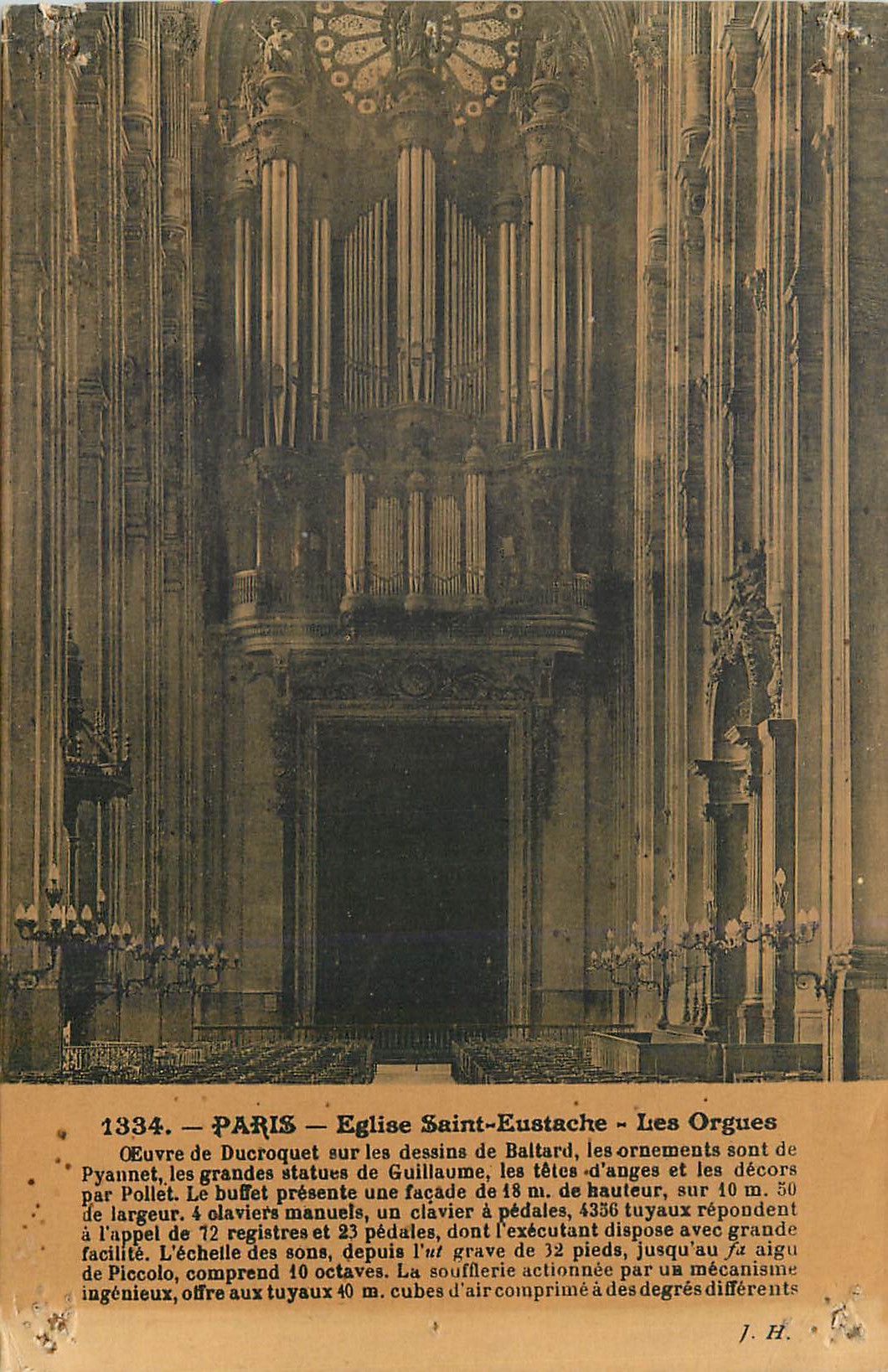 CPA Paris eglise saint eustache les orgues