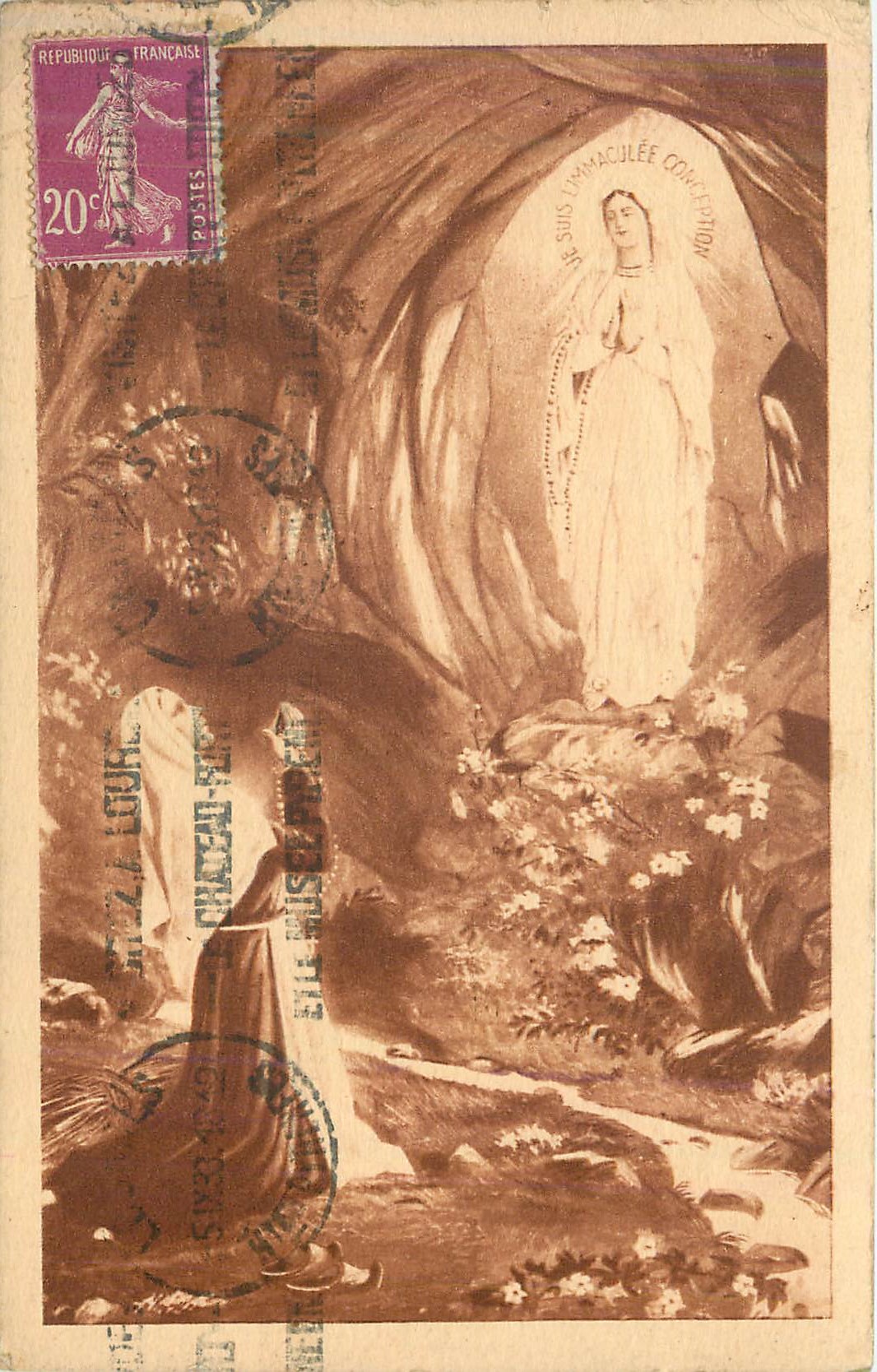 CPA Lourdes l apparition