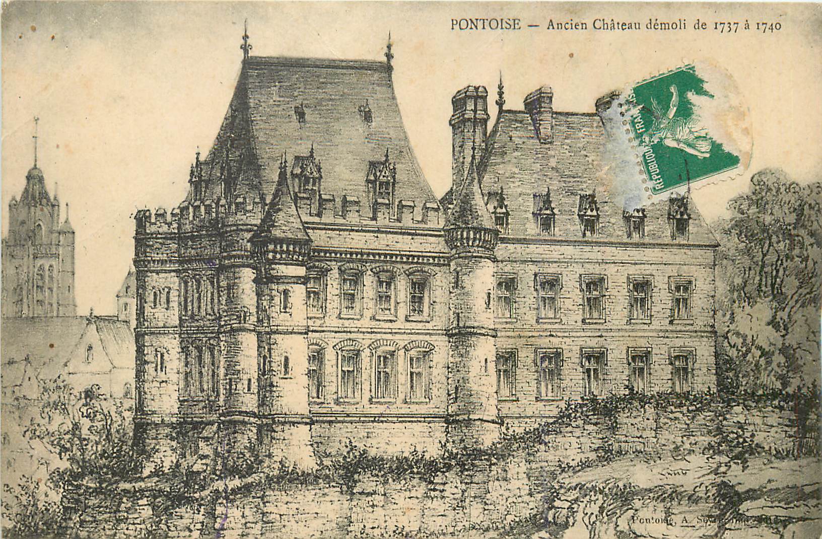 Pontoise — Ehemaliges Schloss, abgerissen 1737–1740 — Verlag A. Soubeyrand