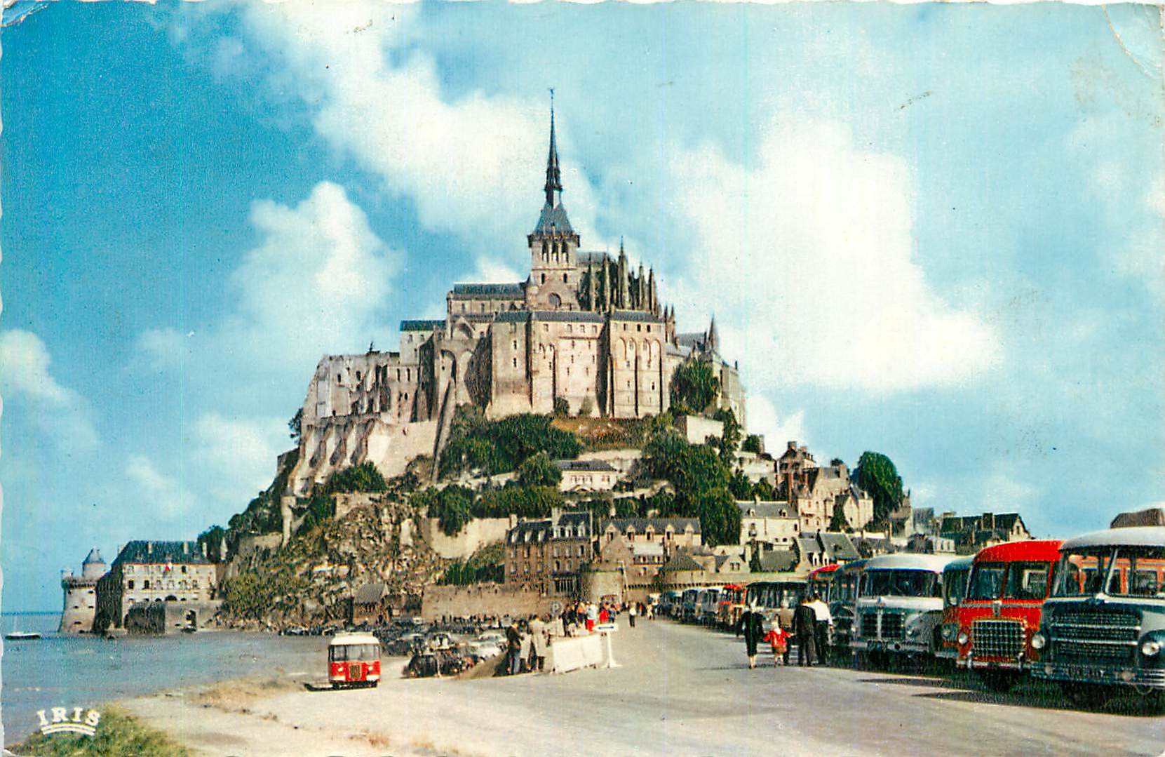 CPM Le mont saint michel vue generale l arrivee la greve Autobus