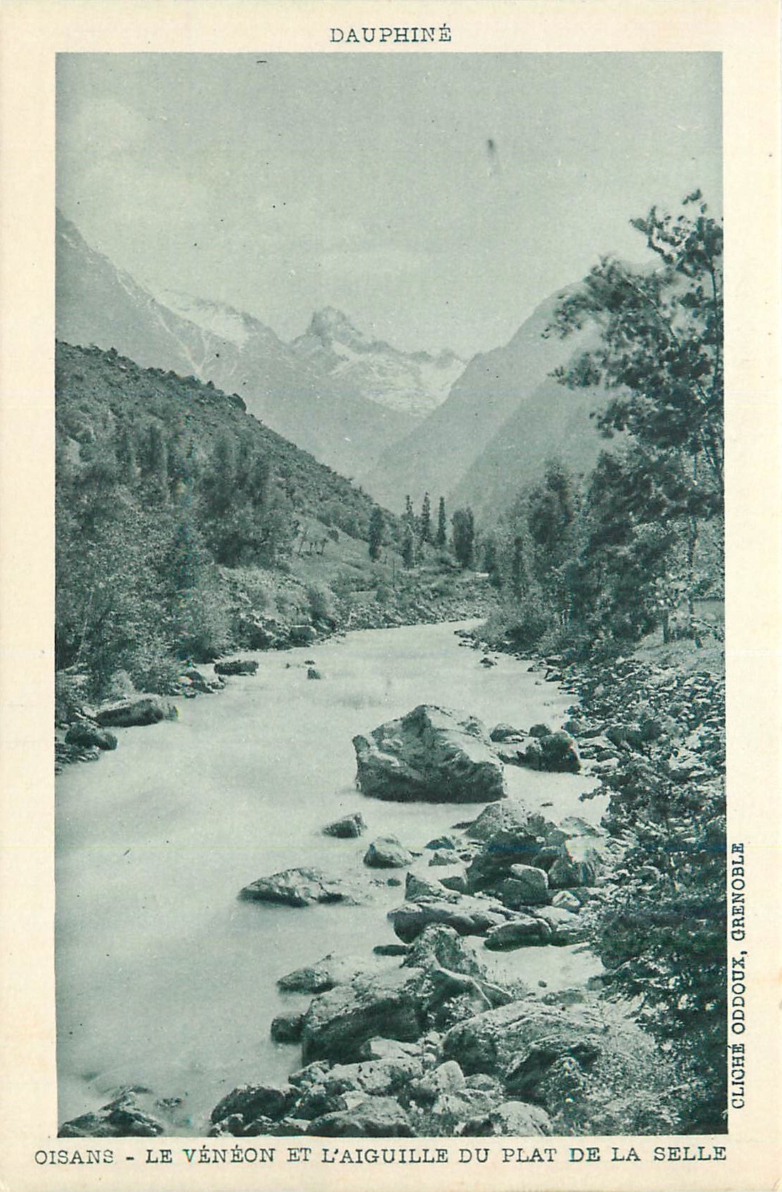 Oisans - Le Vénéon et l'Aiguille du Plat de la Selle — cliché Oddouz, Grenoble