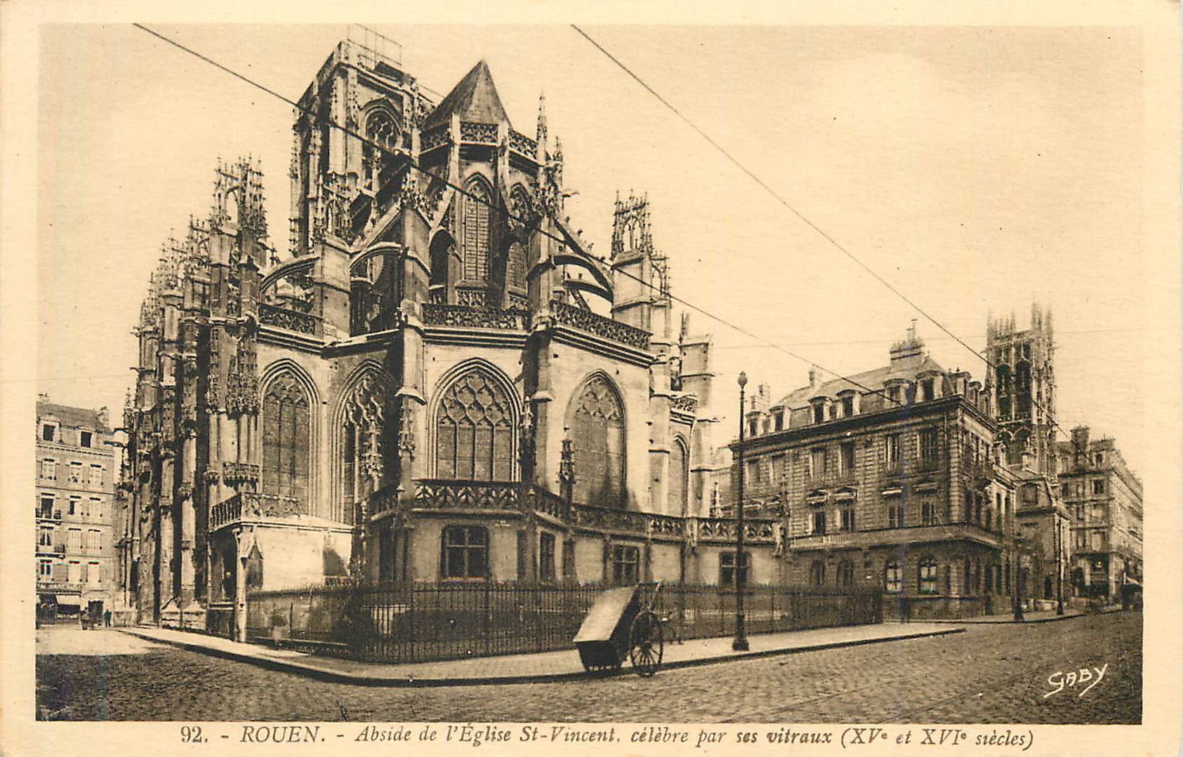 CPA Rouen abside de l eglise st vincent celebre par ses vitraux (xv et xvi siecles)
