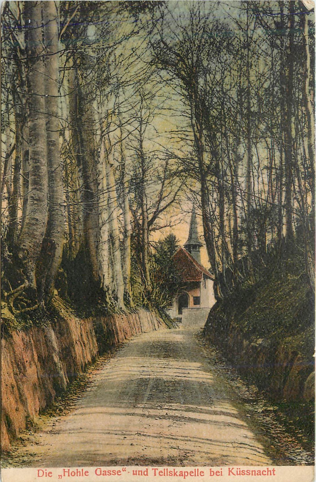 CPA Die hohle gasse und tellskapelle bei kussnacht