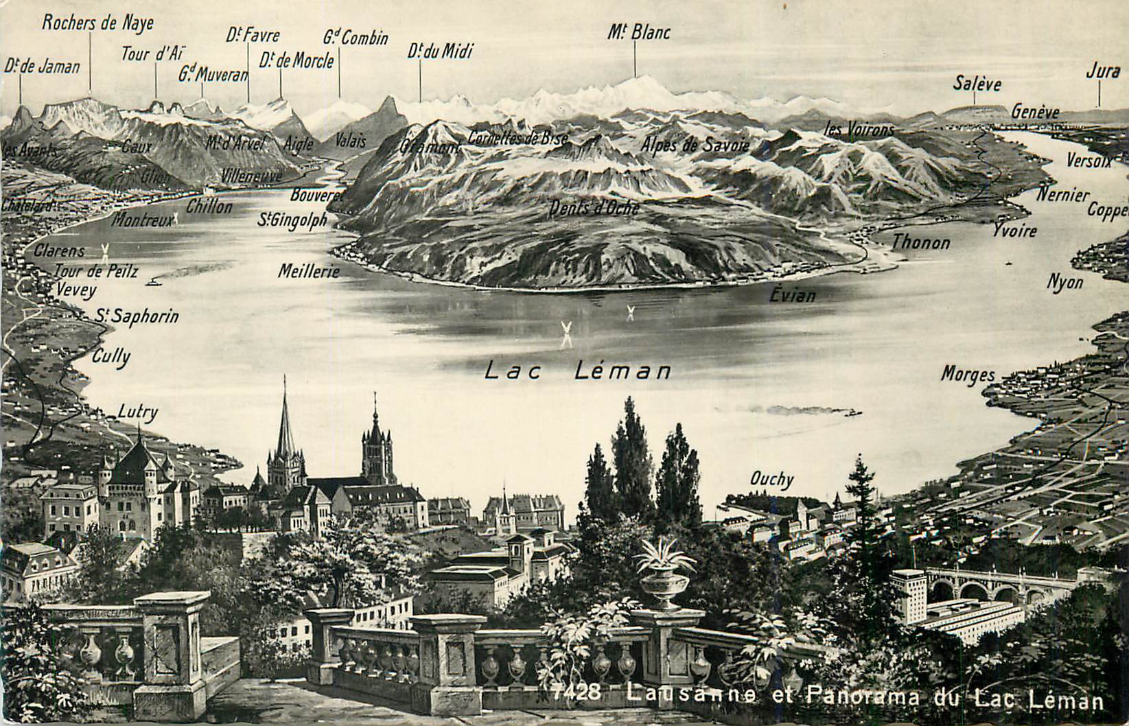 CPM Lausanne et panorama du lac leman