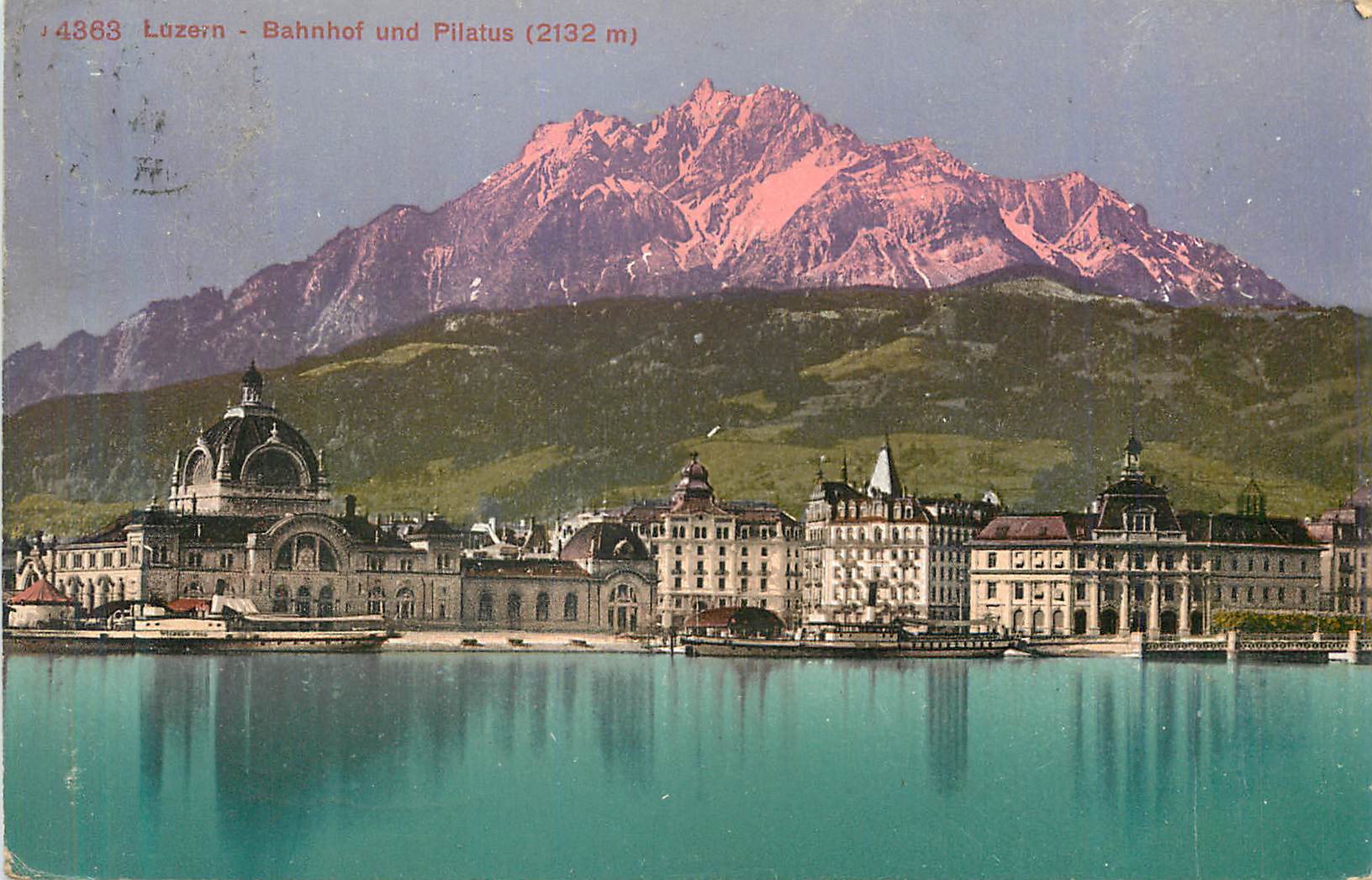 CPA luzern bahnhof und pilatus