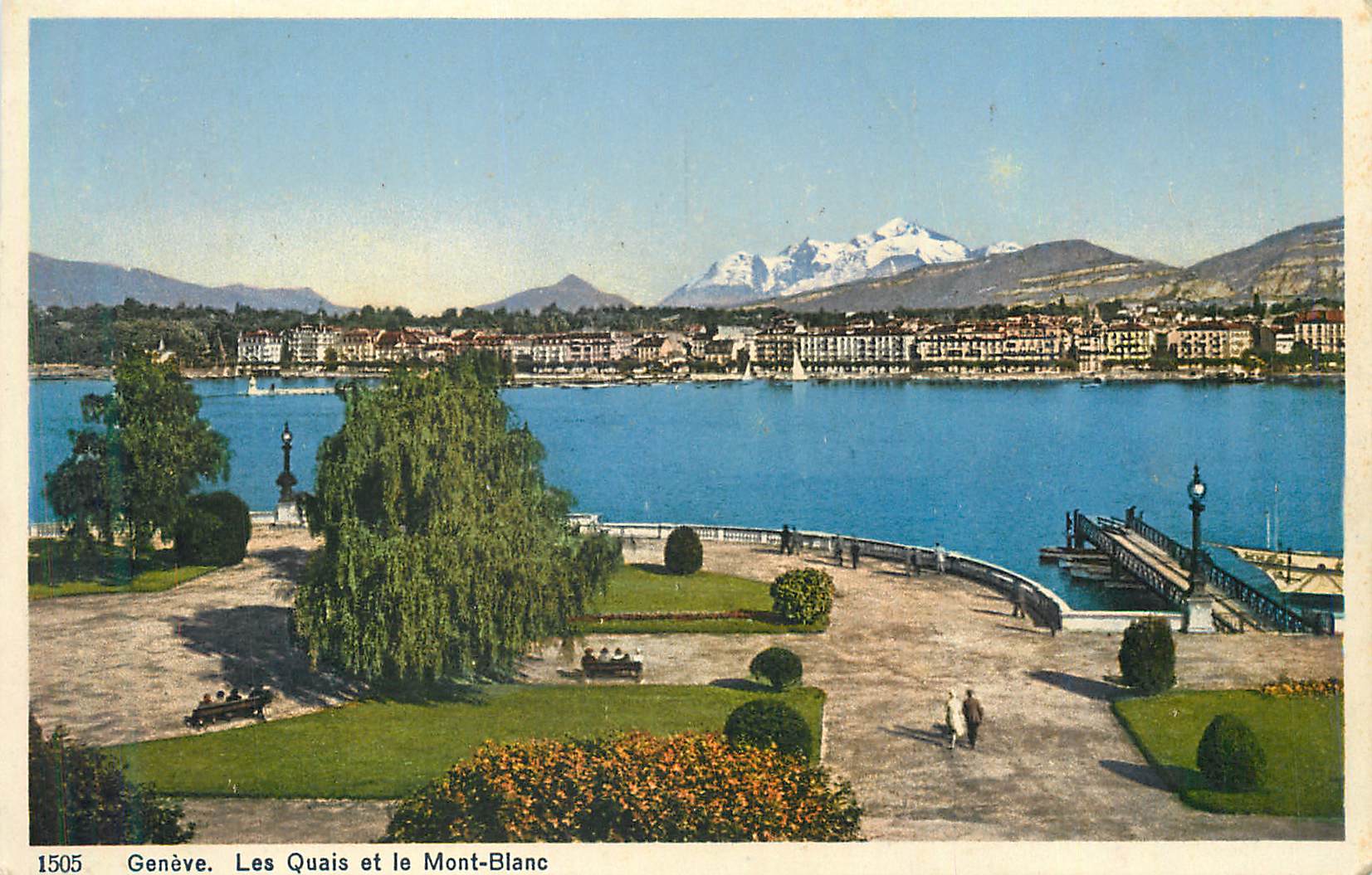 CPA Geneve les quais et le mont blanc