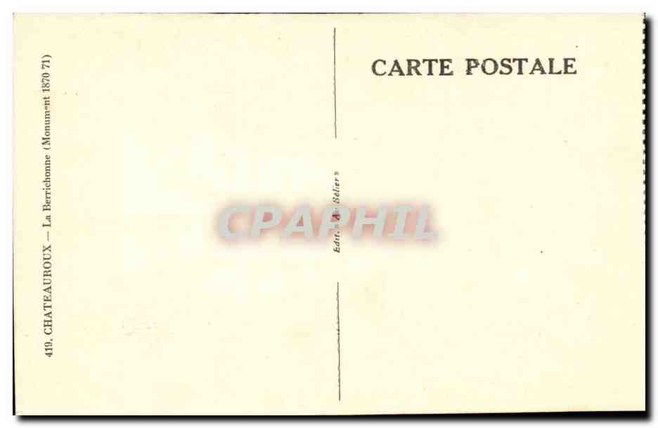Chateauroux CPA La berrichonne (monument 1870 1871) — Rückseite