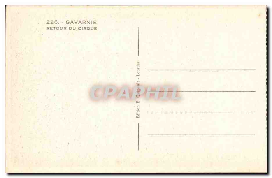 Gavarnie CPA Retour du cirque (ane donkey) — Verso