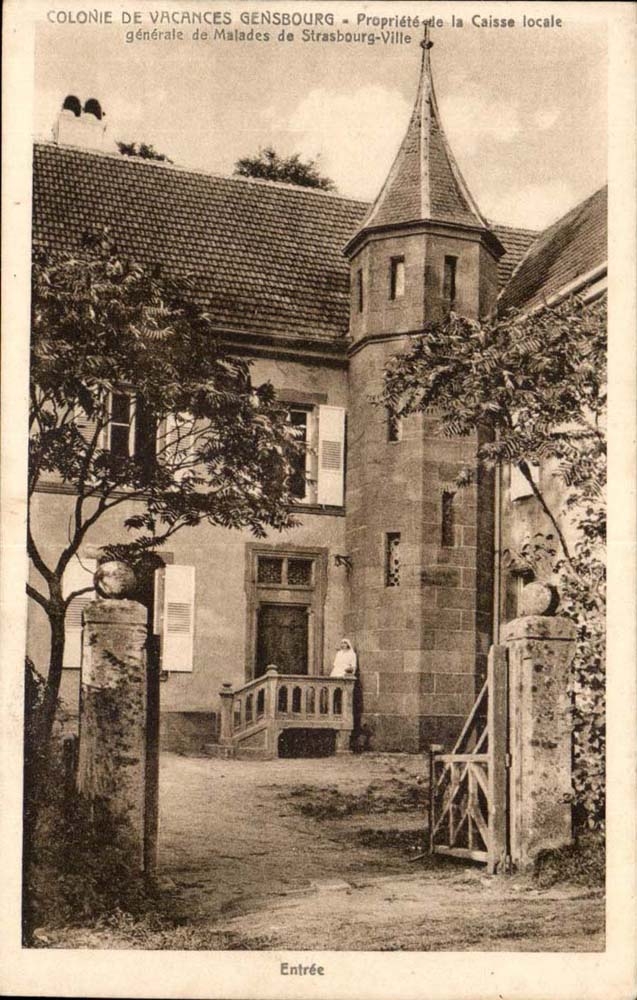 Colonie de Vacances Gensbourg — Propriété de la Caisse locale générale de Malades de Strasbourg-Ville — Entrée
