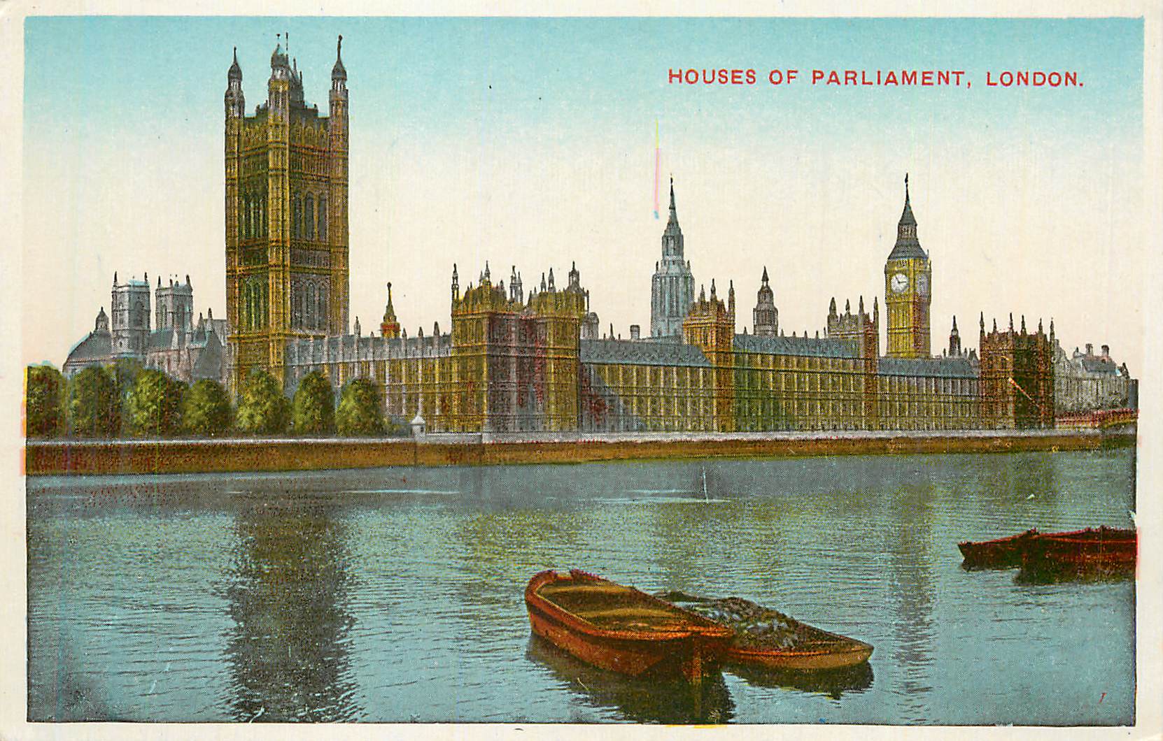 Häuser des Parlaments, London — Blick auf den Fluss mit dem Big Ben — Verlag nicht sichtbar, Seriennummer 7