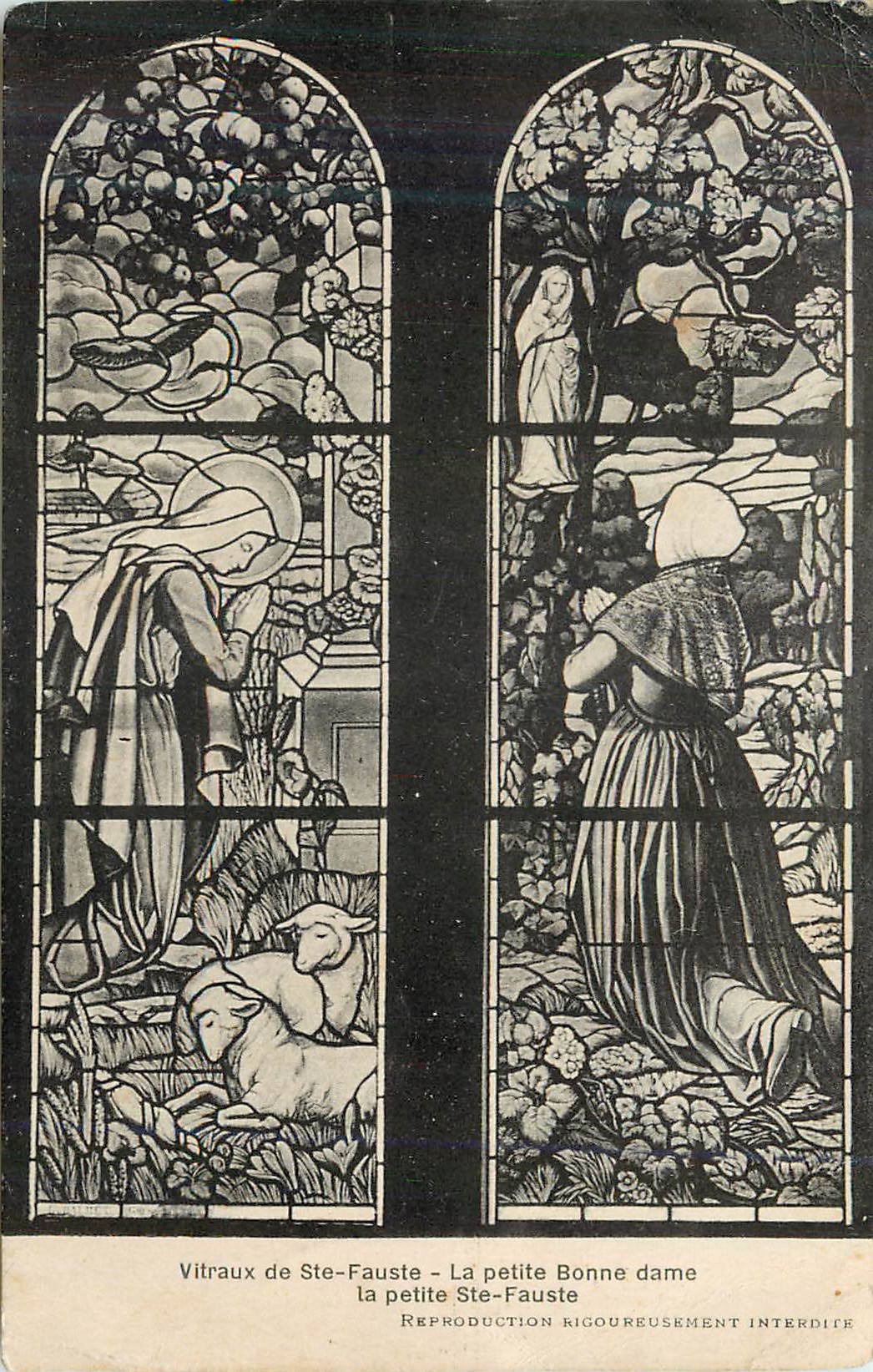 CPA Vitraux de Ste Fauste La petite Bonne dame La petite Ste Fauste