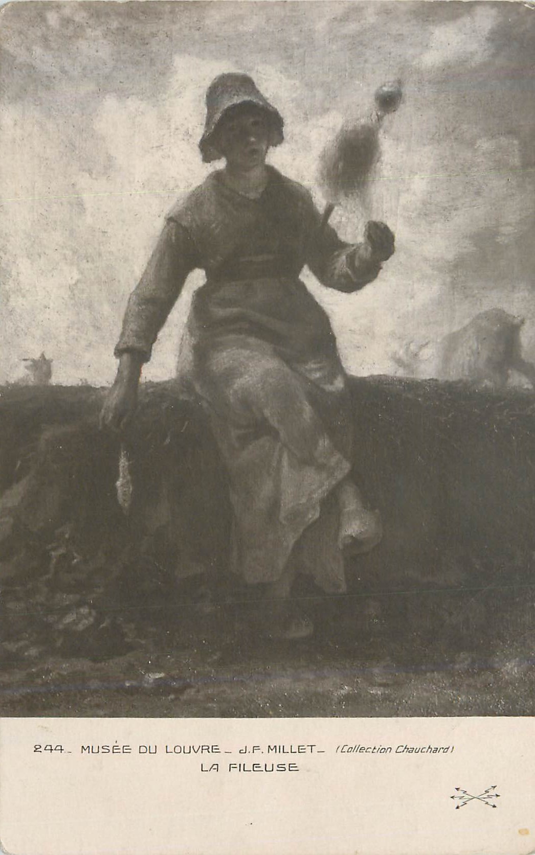 CPA Musee du Louvre J F Millet La Fileuse