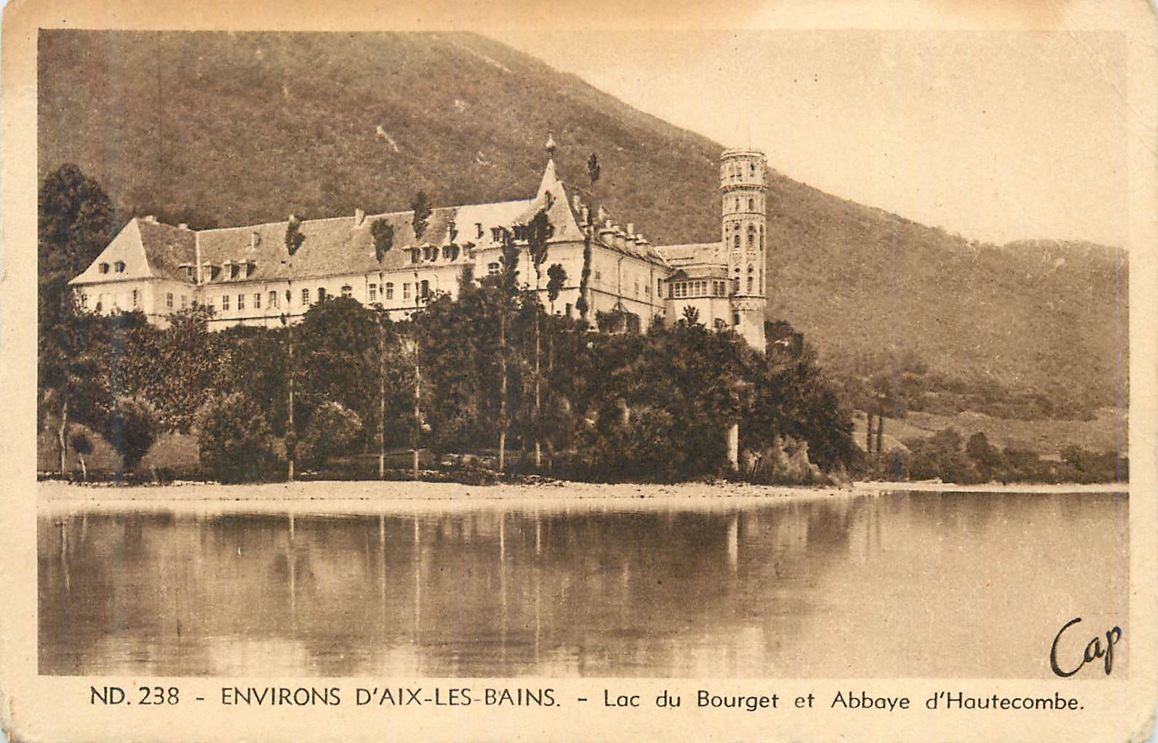 CPA Environs de Aix les Bains Lac du Bourget et Abbaye d Hautecombe